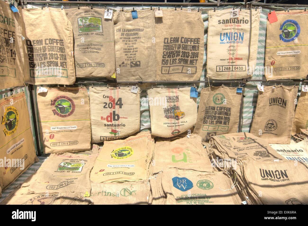 sacks hessian sacks Stock Photo - Alamy