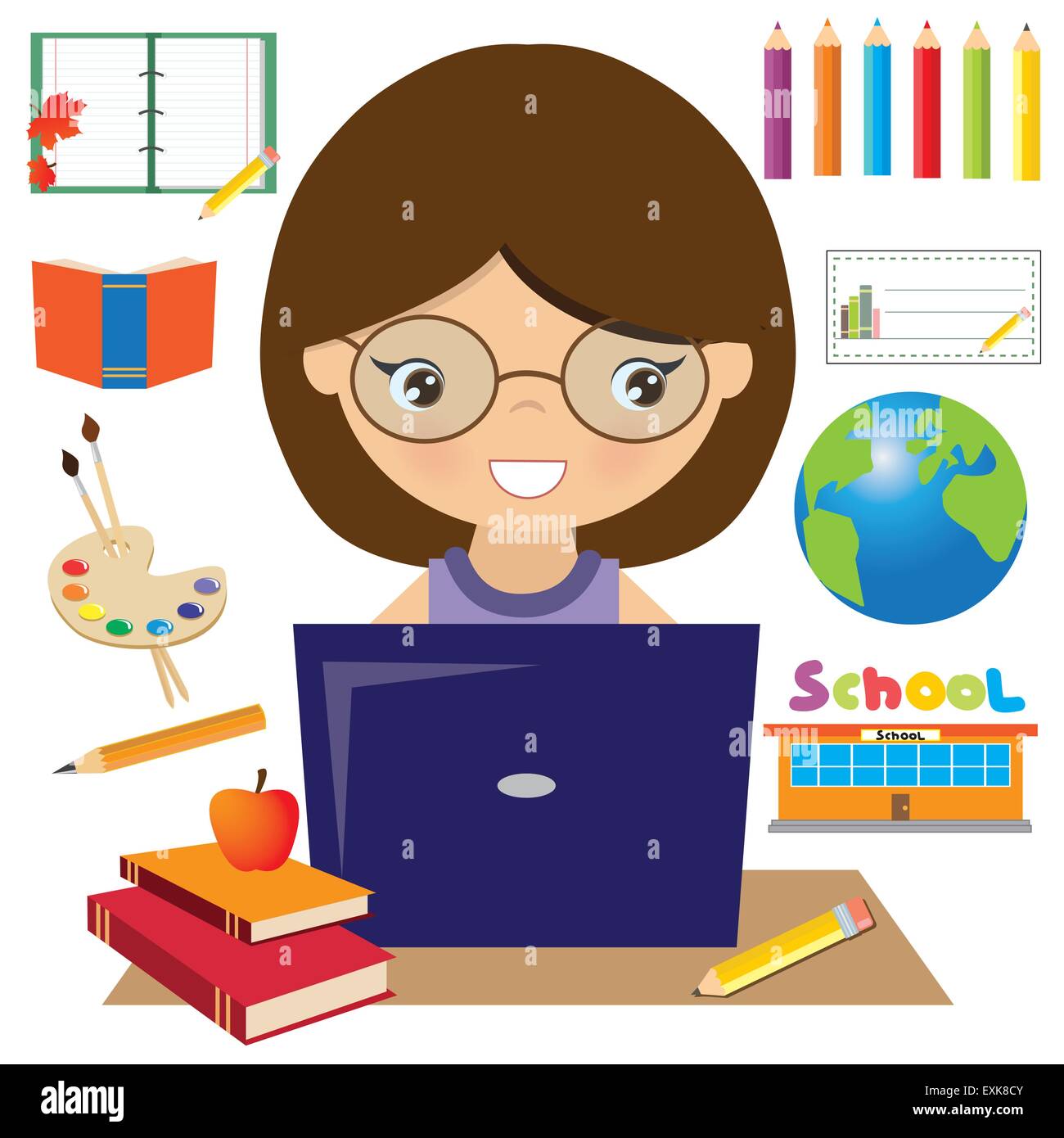 Teacher cartoon hi-res stock photography and images - Alamy