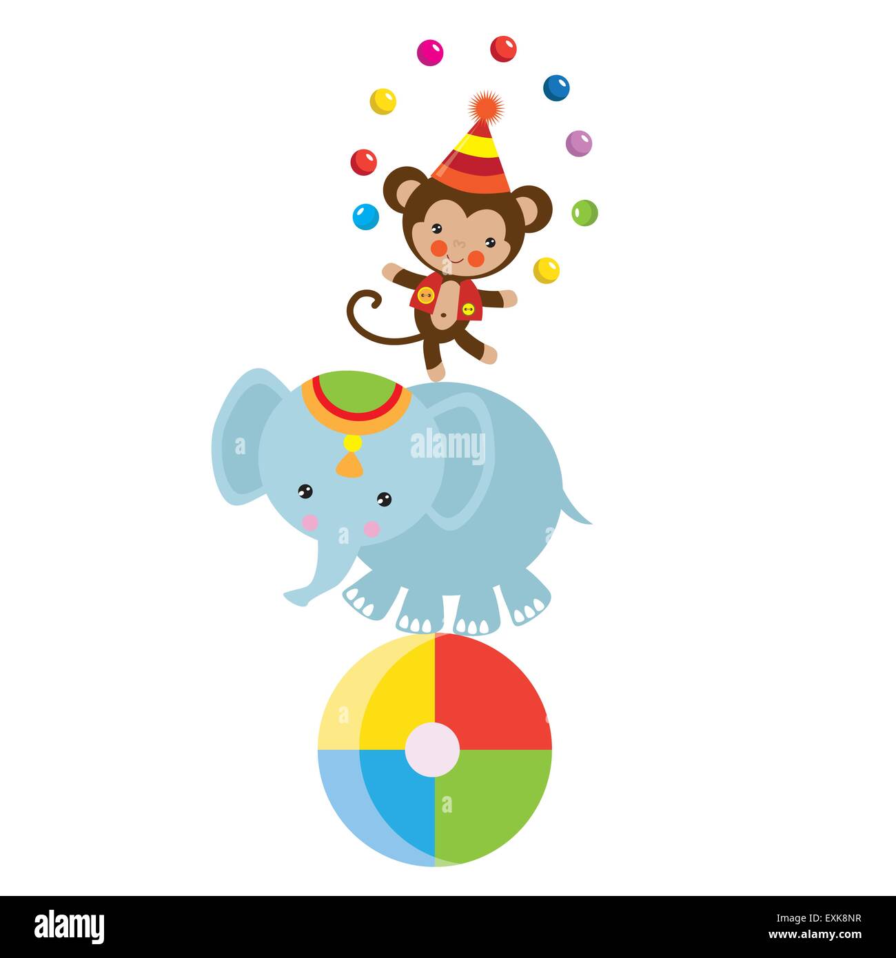 photo Monkey Circus Animals Cartoon https www alamy com stock photo circus elephantcircus monkeycircus animalcutefunnycartoonillustrationisolatedvector 85246499 html