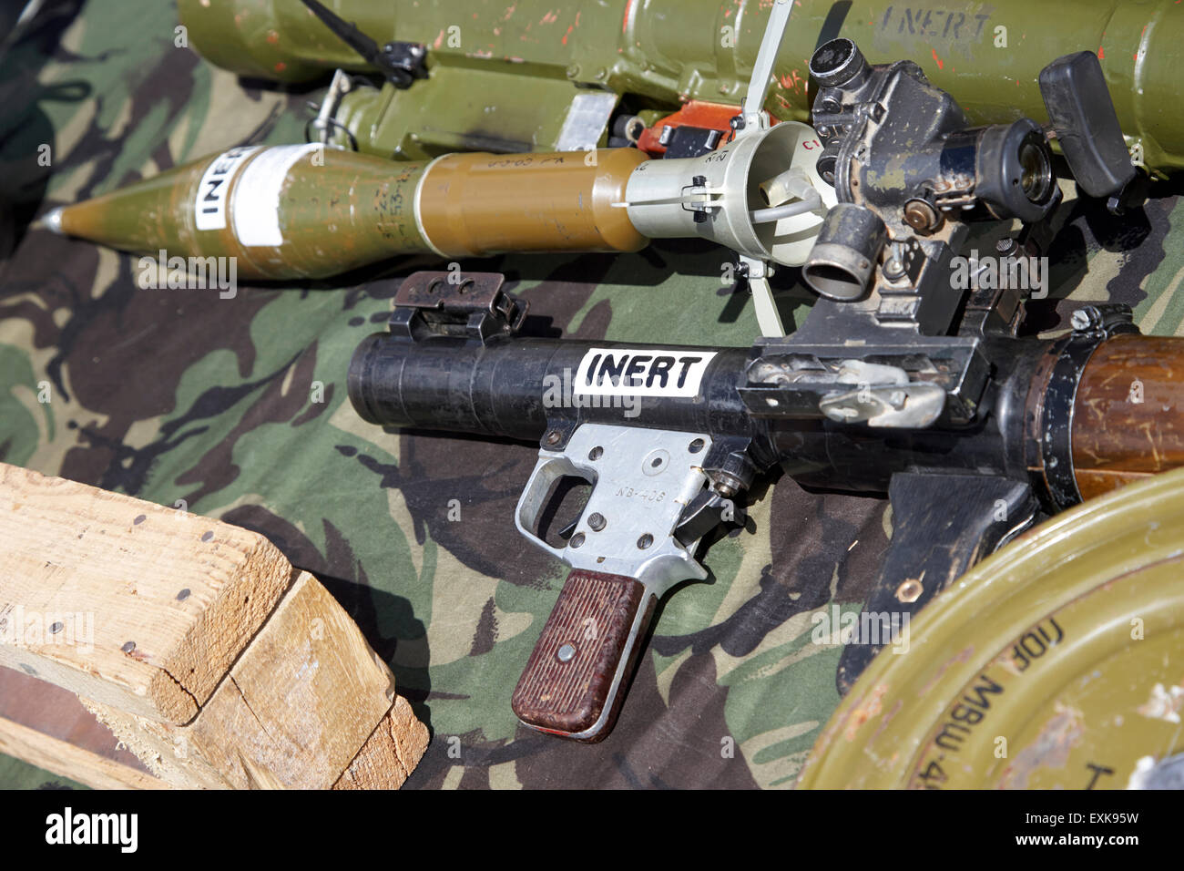 inert rpg rocket propelled grenade used for military training purposes recovered from afghanistan Stock Photo