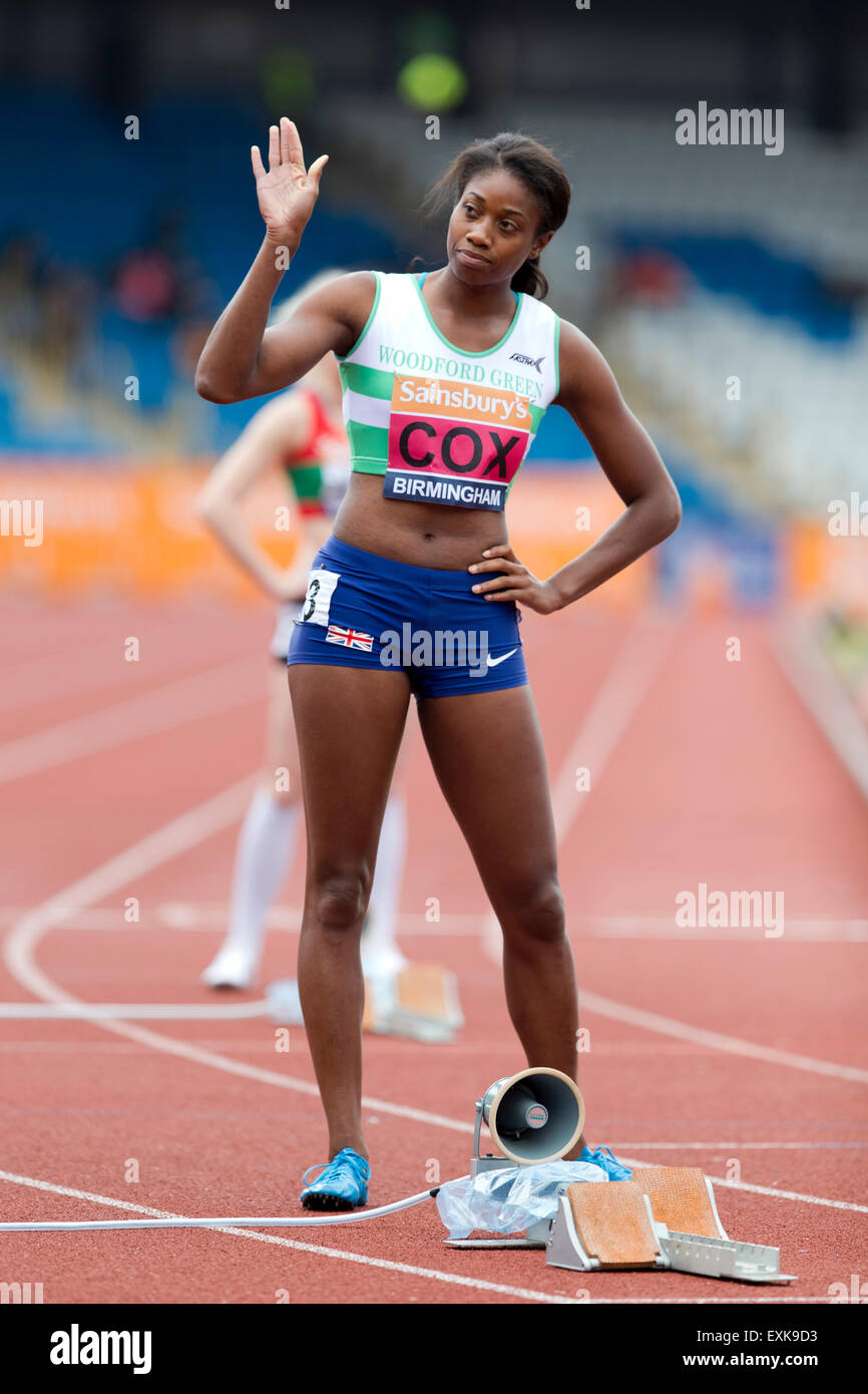Shana COX Women's 400m Heat 2, 2014 Sainsbury's British Championships Birmingham Alexander Stadium UK Stock Photo