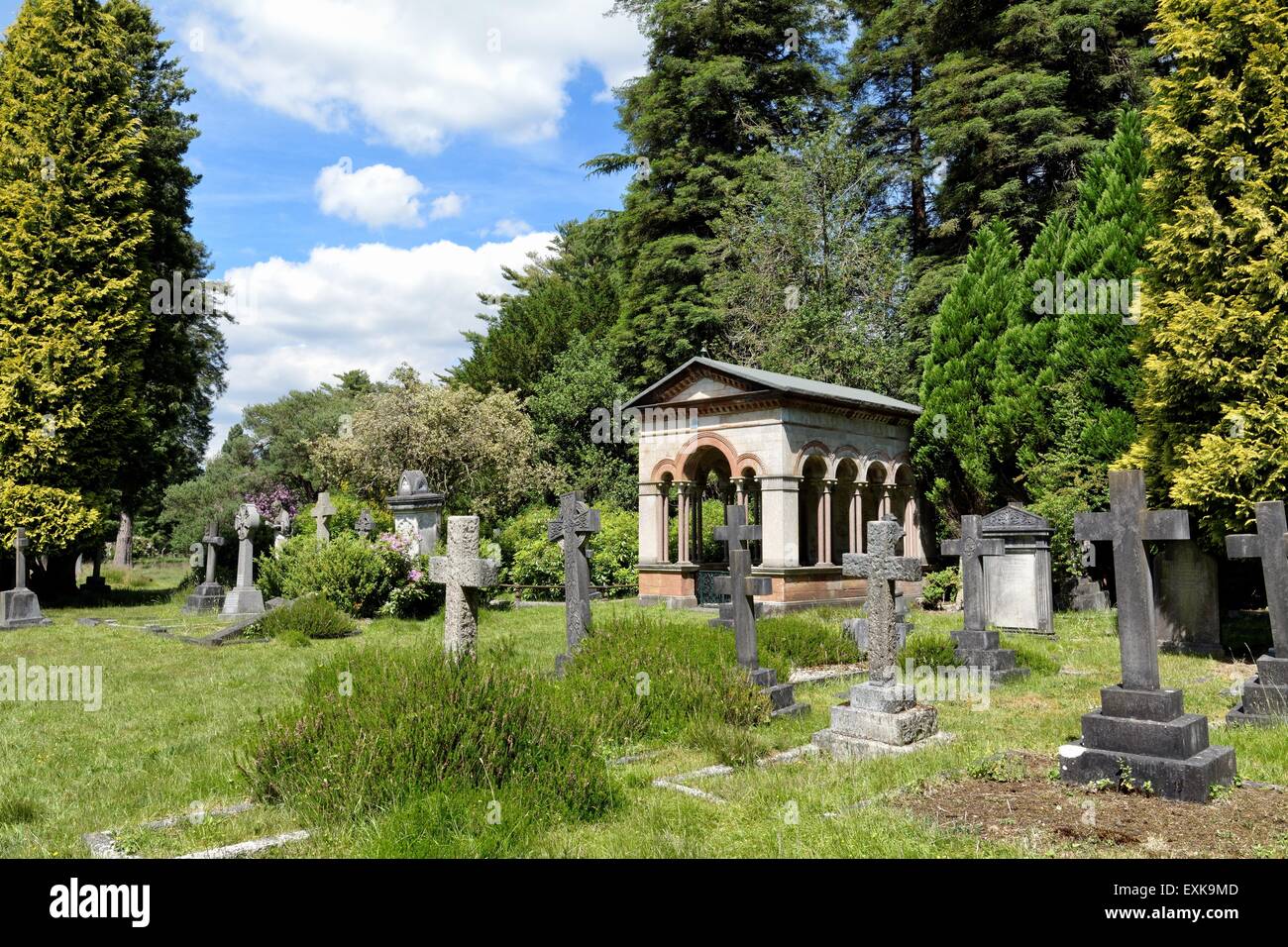 Headstones and graves at Brookwood cemetery Surrey Stock Photo Alamy