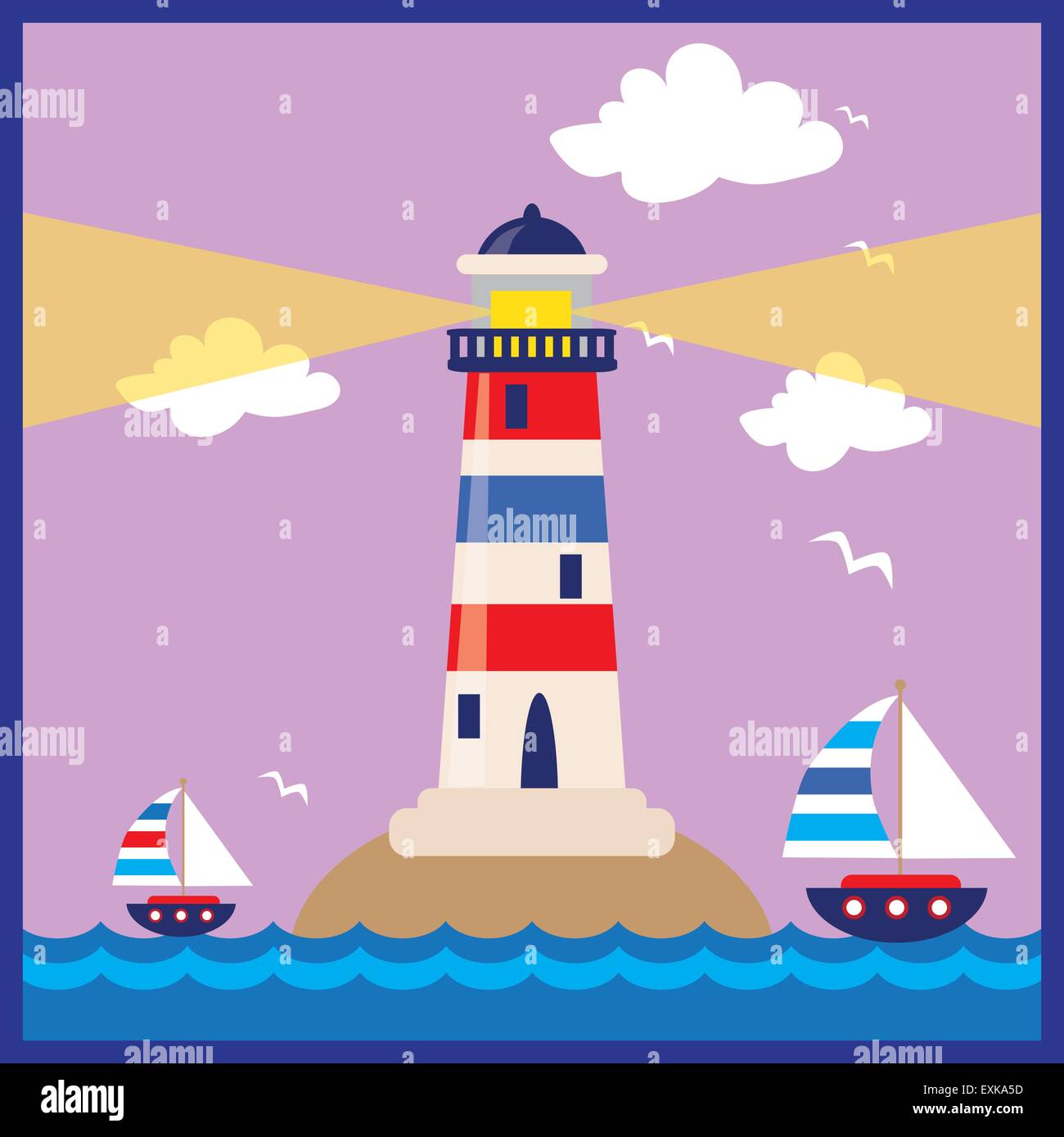 Cartoon lighthouse hi-res stock photography and images - Page 2 - Alamy