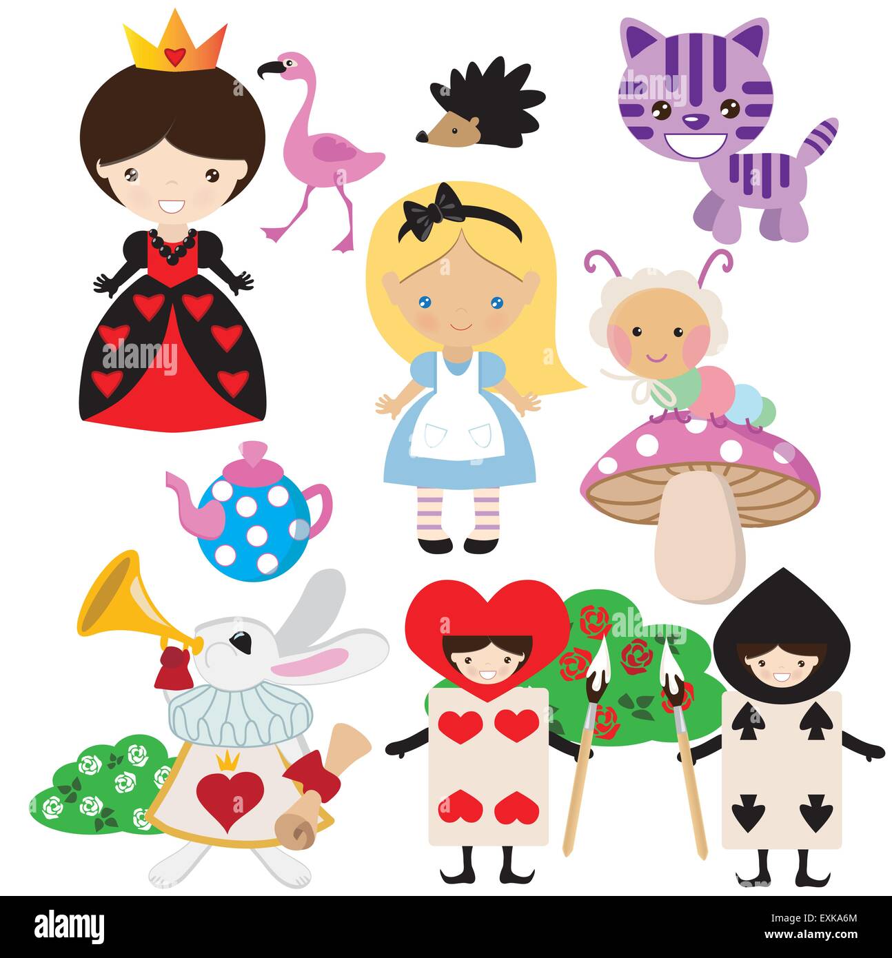 Alice In Wonderland Queen Of Hearts White Rabbit Flamingo Caterpillar Cheshire Cat Girl Blonde Cute Funny Vector Cartoon Stock Vector Image Art Alamy Alice In Wonderland Queen Of Hearts White Rabbit Flamingo Caterpillar Cheshire Cat Girl Blonde Cute Funny Vector Cartoon Stock Vector Image Art Alamy