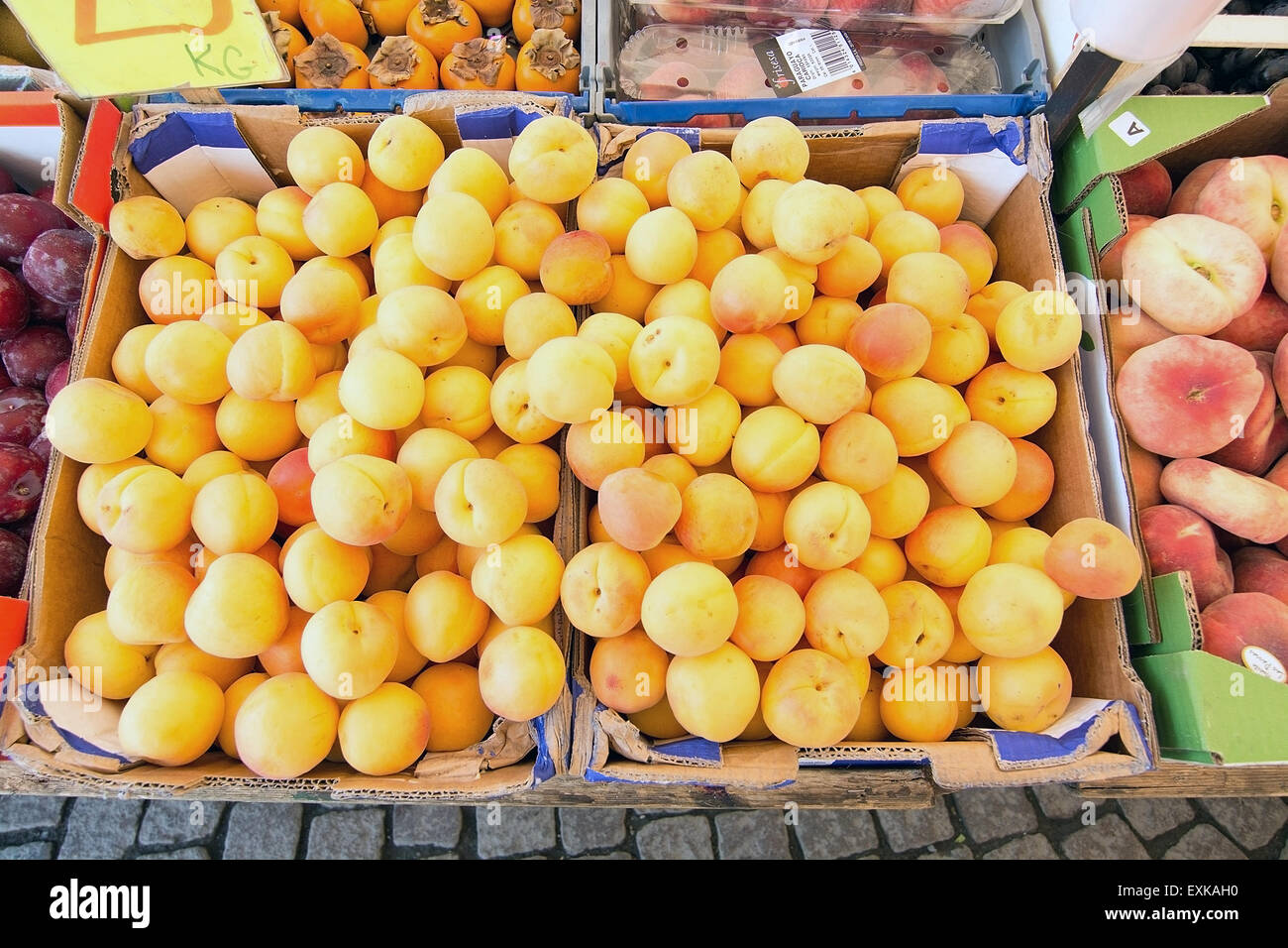 Yellow plums. Heap of plums in a farmer's market Stock Photo Alamy