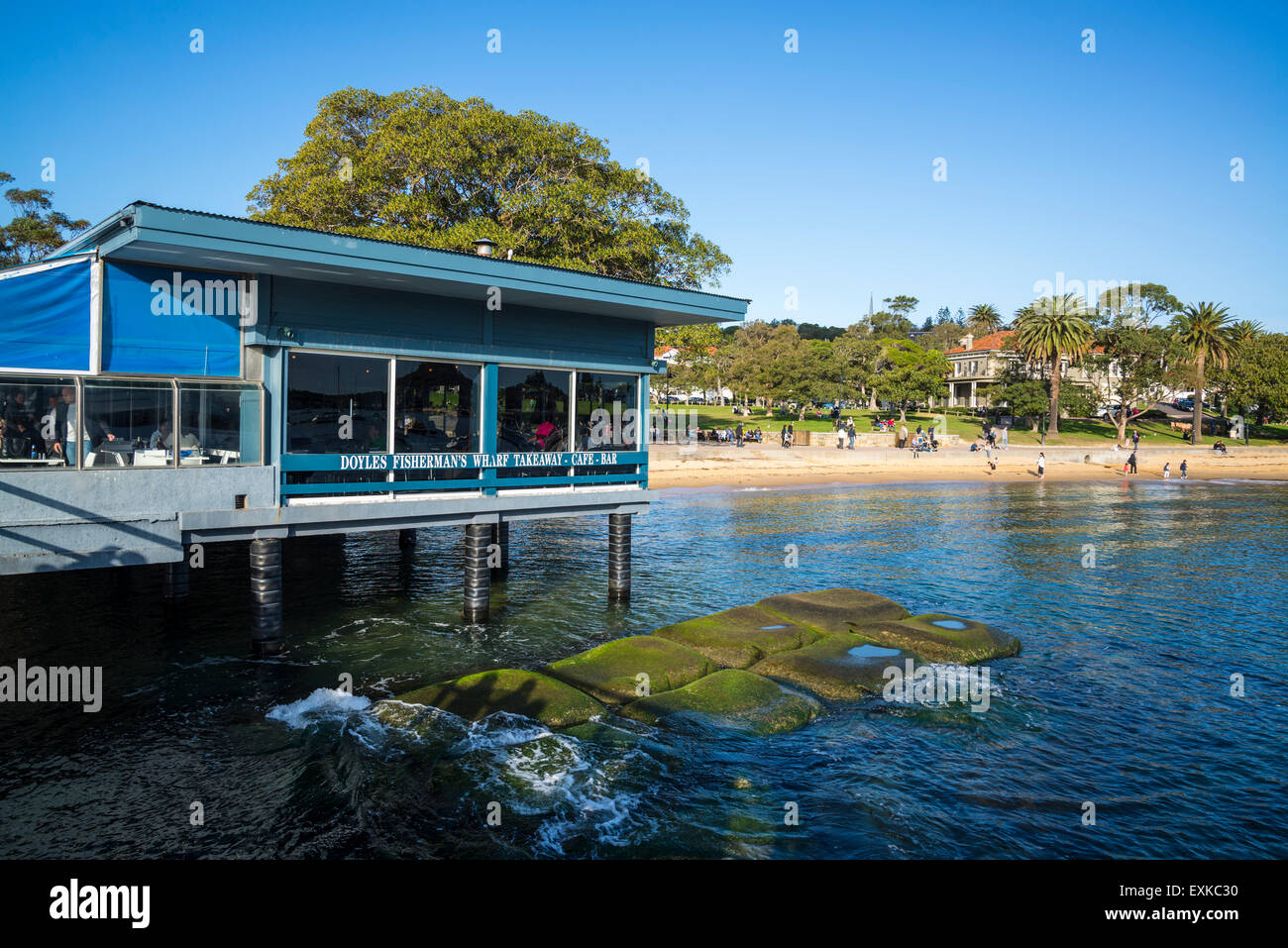 Watson Bay Wharf, Doyles Fisherman's Wharf Cafe, Fish and Chips restaurant, Sydney, Australia Stock Photo