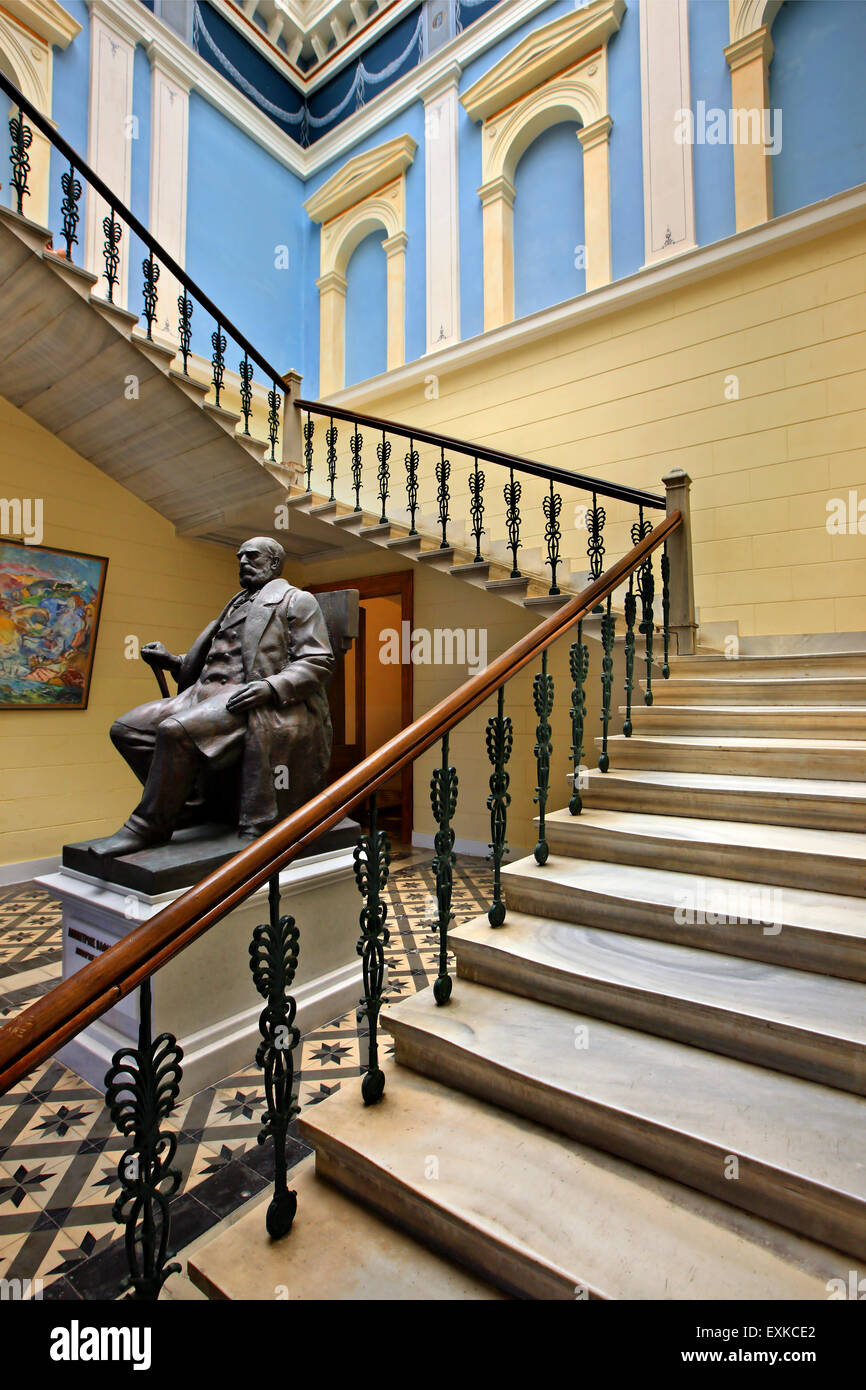 Inside the impressive Town Hall of Ermoupolis in Miaoulis square, Syros