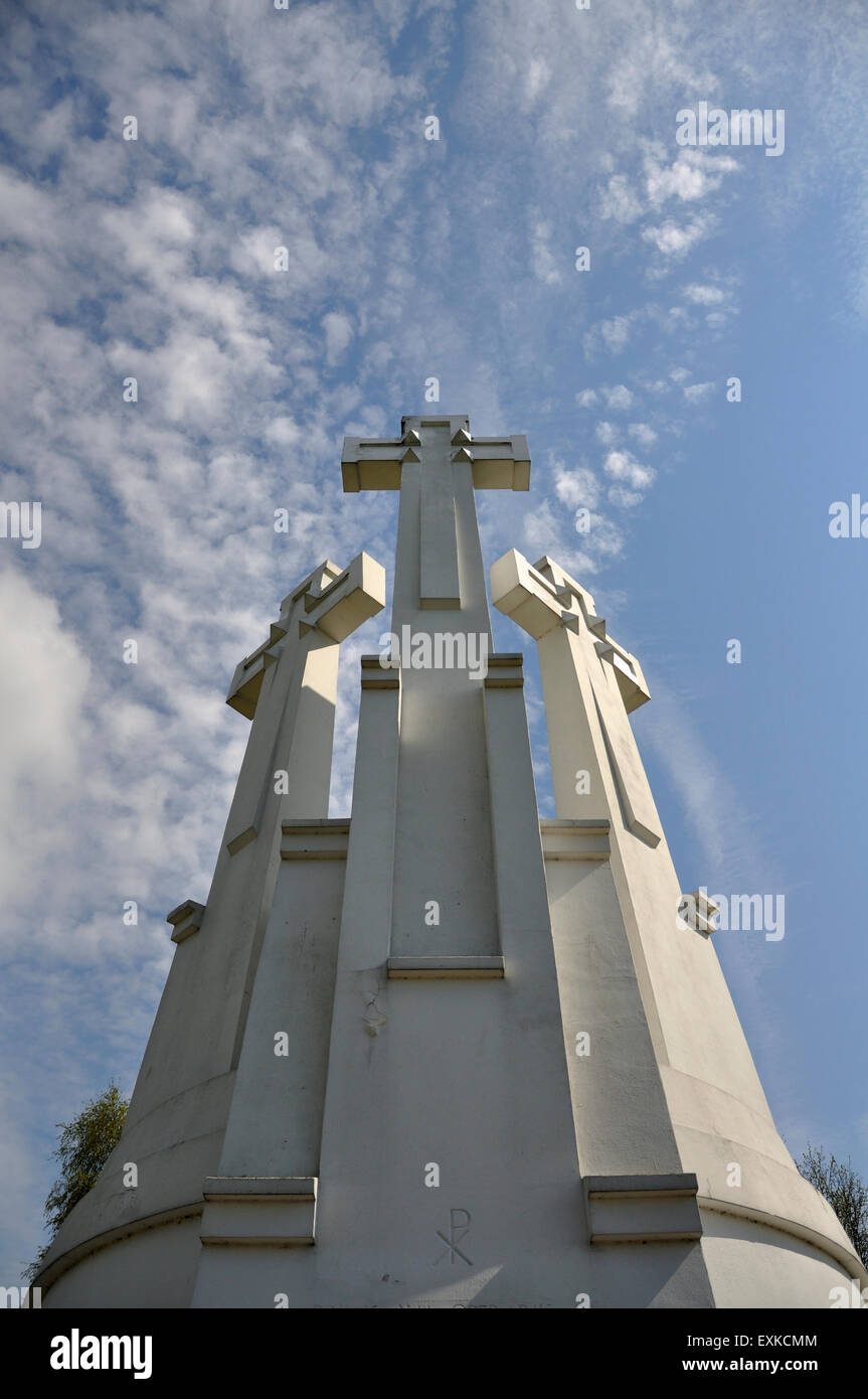 Three Crosses monument in Vilnius. Stock Photo