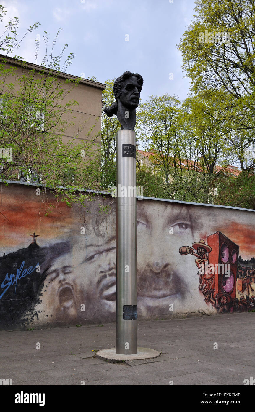 Monument to Frank Zappa in Vilnius. Stock Photo