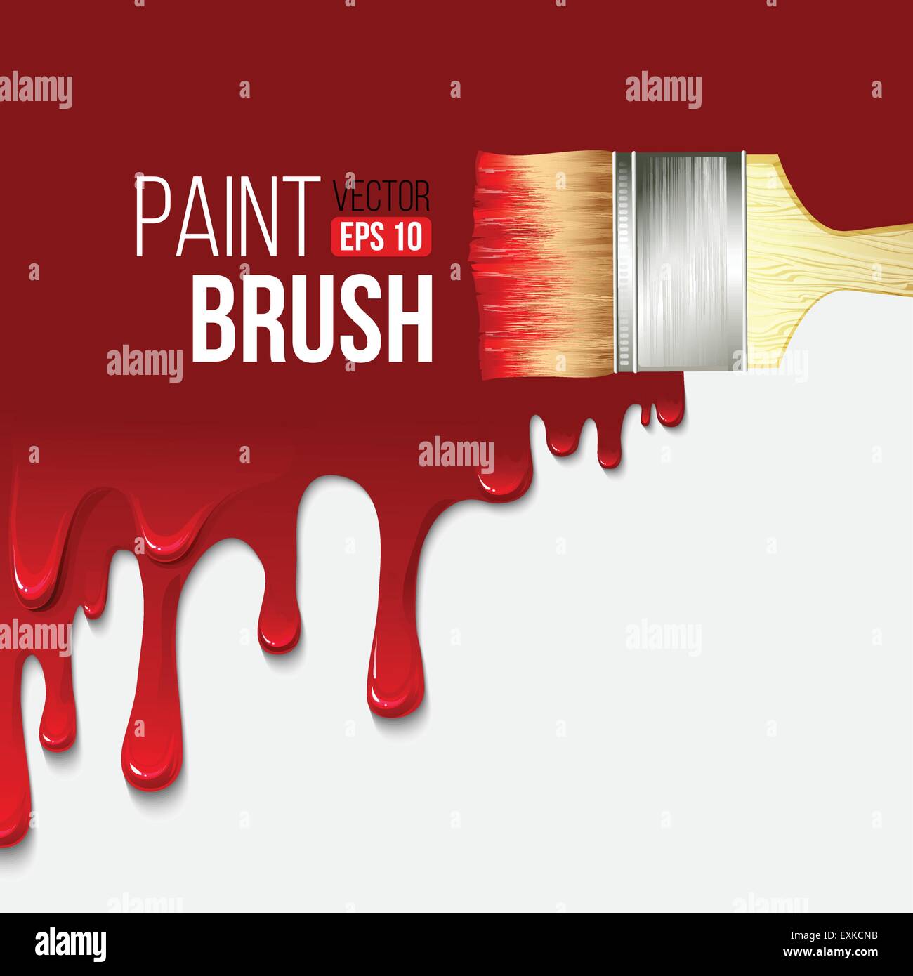 Paintbrushes with dripping paint. Vector illustration Stock Vector