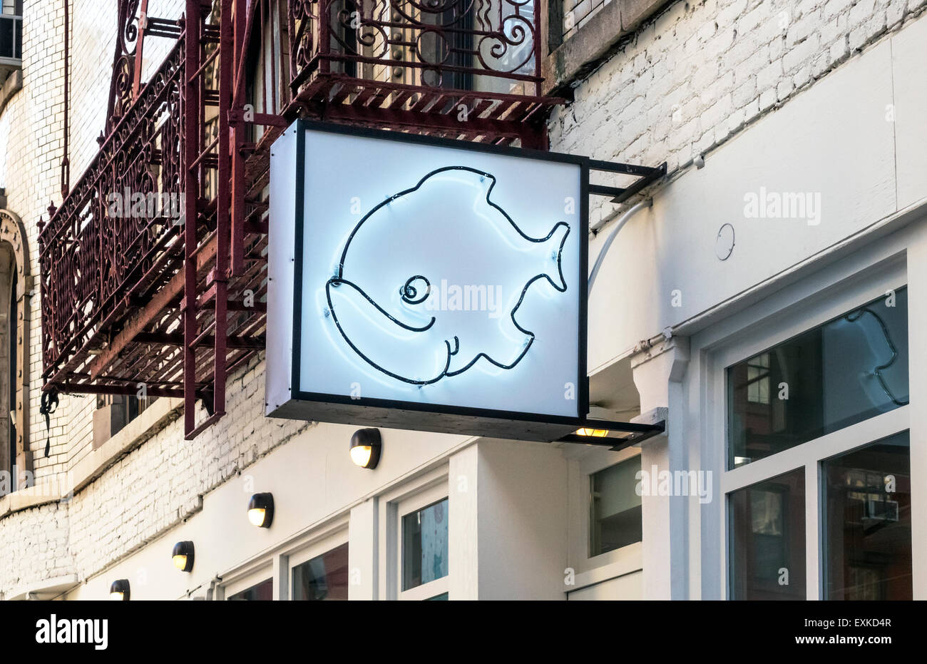 Seamore's fish restaurant on Mulberry Street and Broome in Nolita in New York City Stock Photo