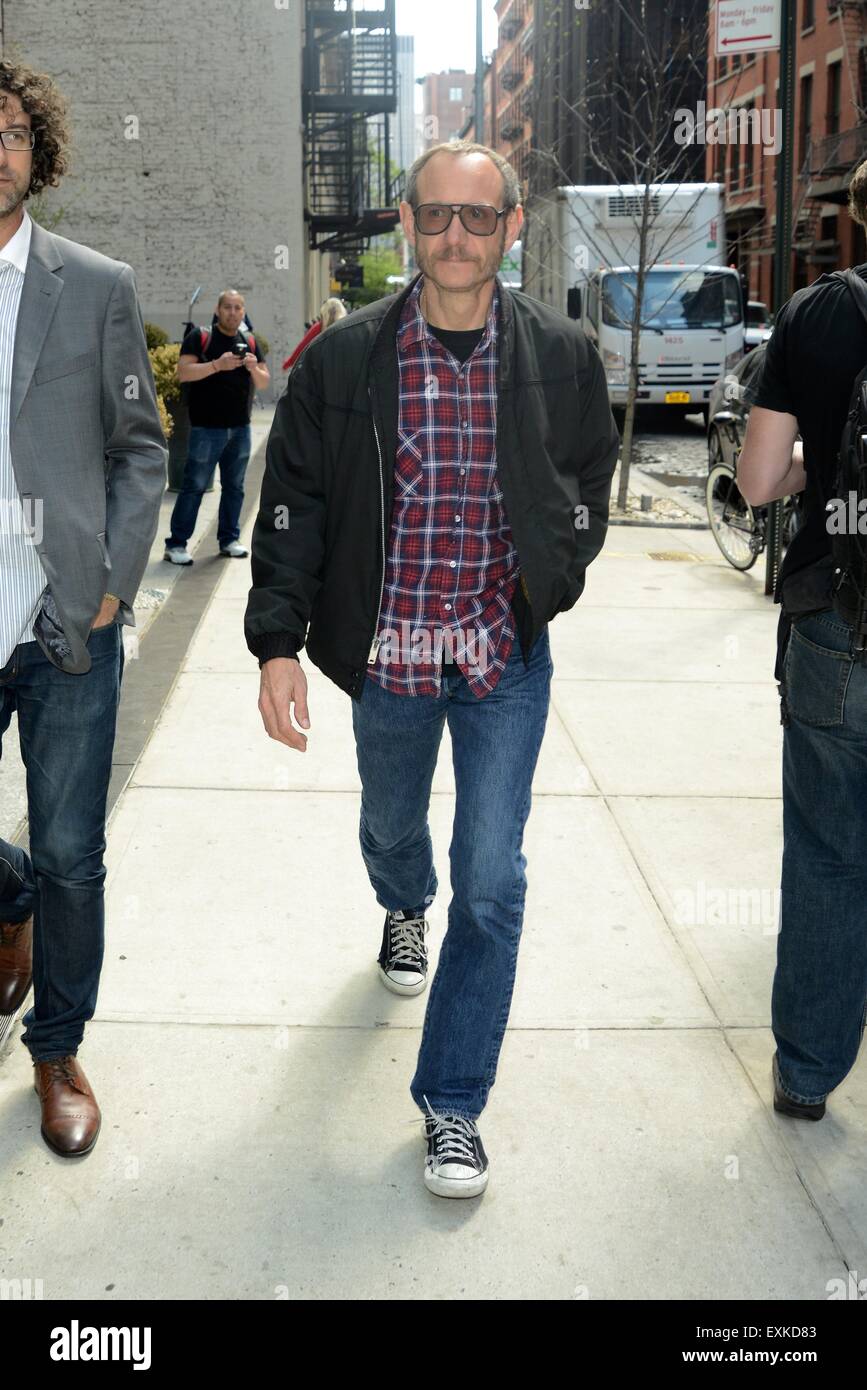 American fashion and portrait photographer Terry Richardson walking in