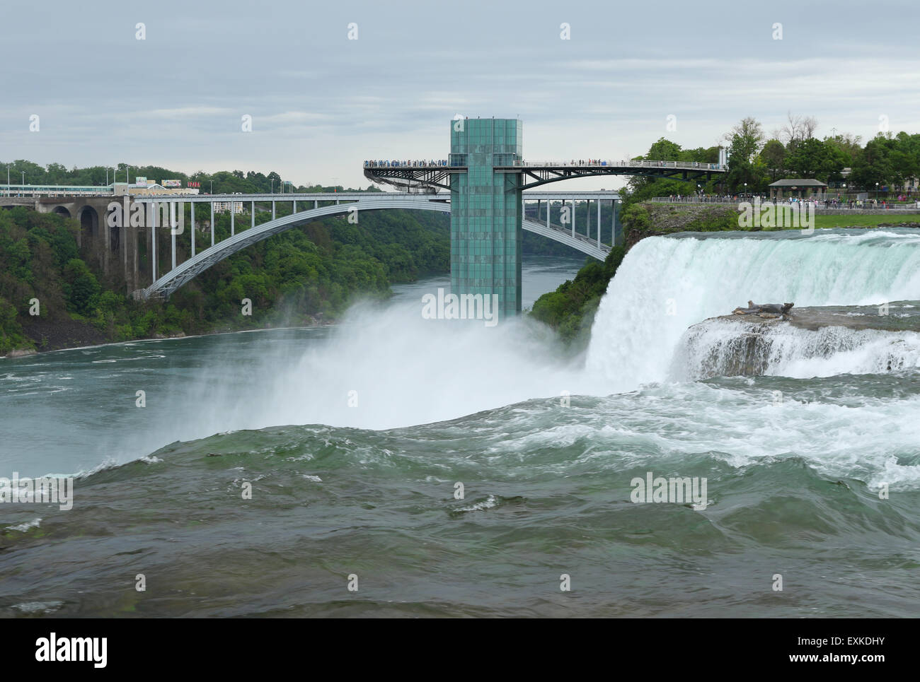 American Falls. Observation Deck and Rainbow Bridge in the background