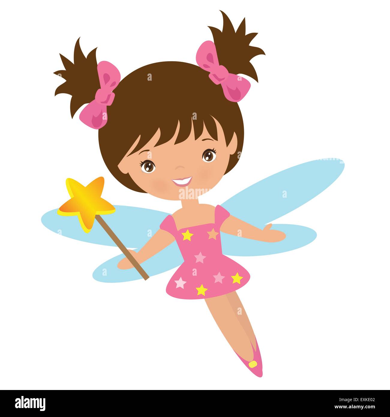 Fairy Garden Fairy Cute Girl Little Vector Cartoon Illustration Stock Vector Image Art Alamy