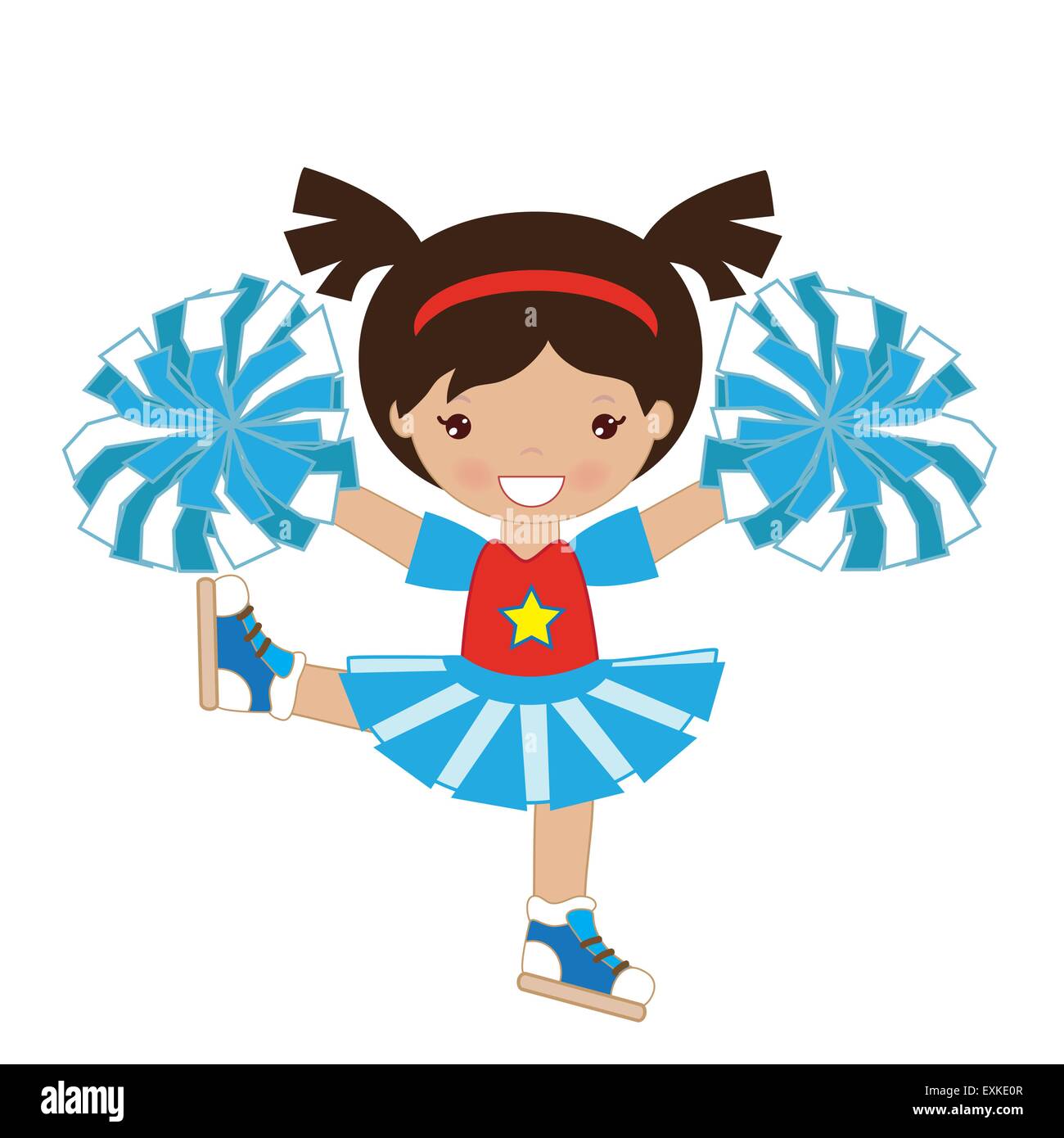 cheerleader,girl,isolated,vector,cartoon,illustration,cute Stock Vector