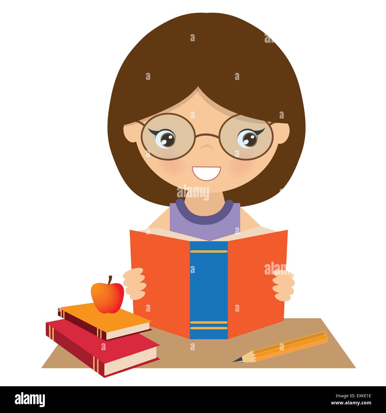 teacher,girl,woman,book,cartoon,illustration,isolated,vector Stock Vector