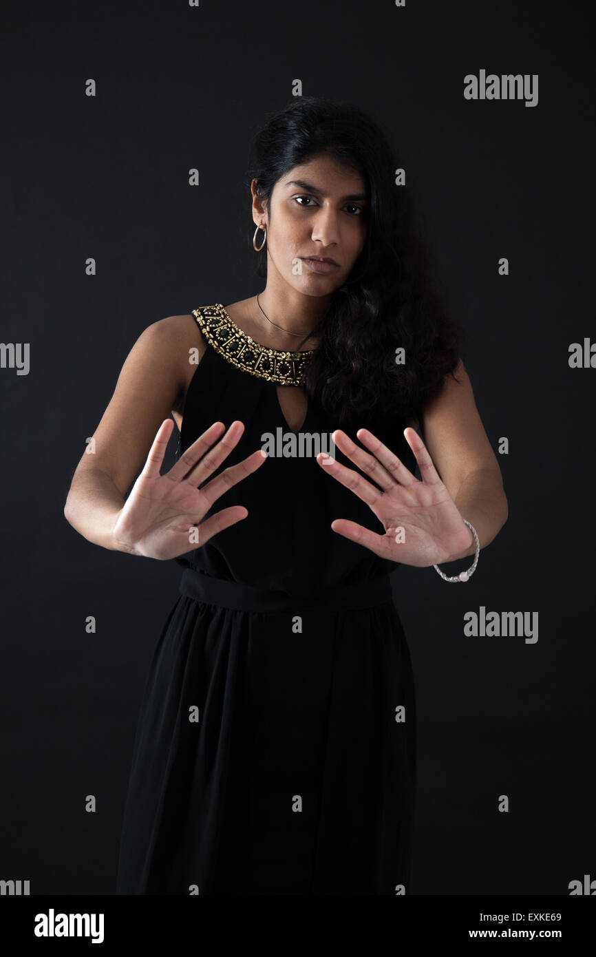 Indian woman showing no sign hi-res stock photography and images - Alamy