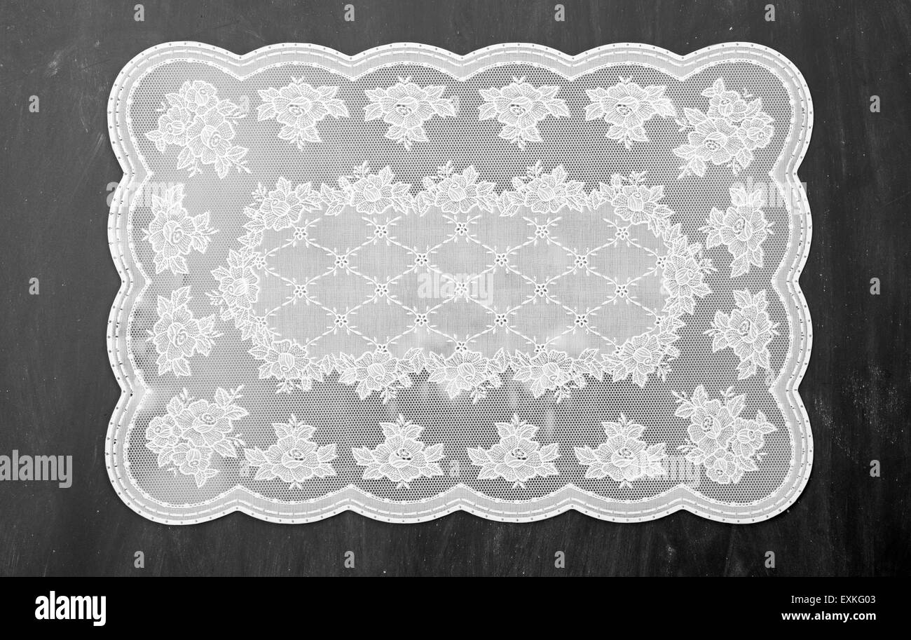 Retro place mat on black chalkboard texture Stock Photo Alamy