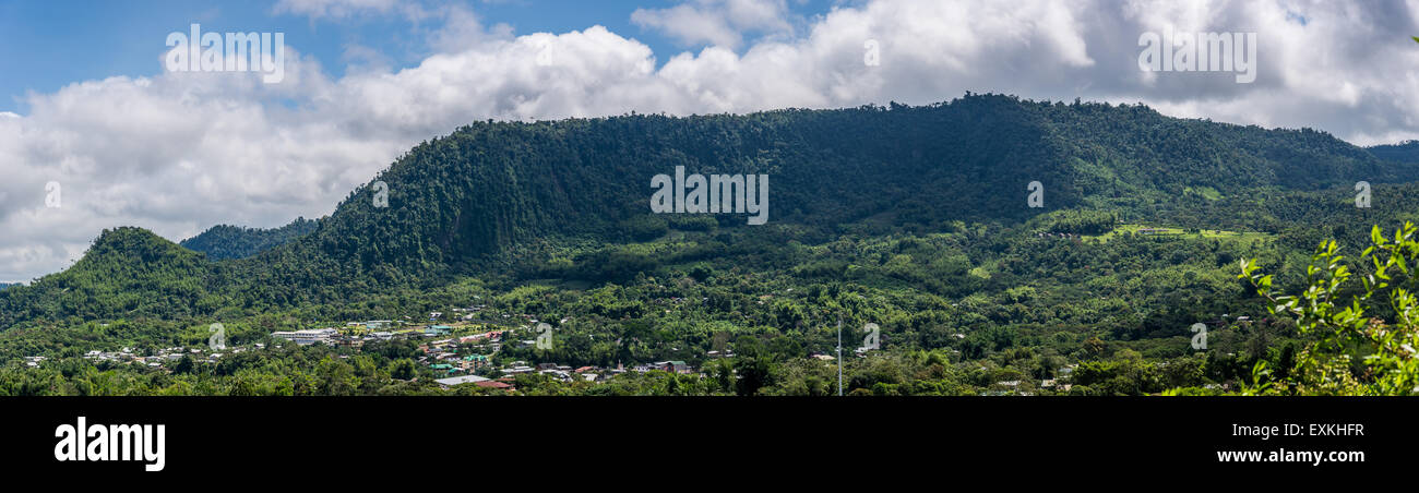 Panoramic view of Mindo Valley and the town Mindo. Ecuador. Stock Photo