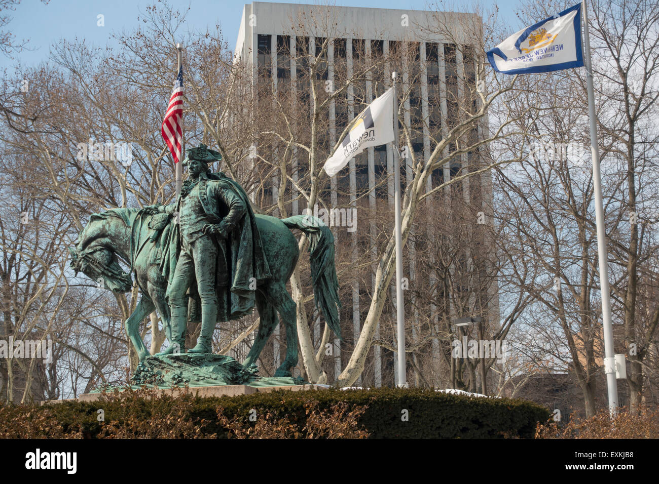 George Washington bids farewell stature in Newark NJ Stock Photo