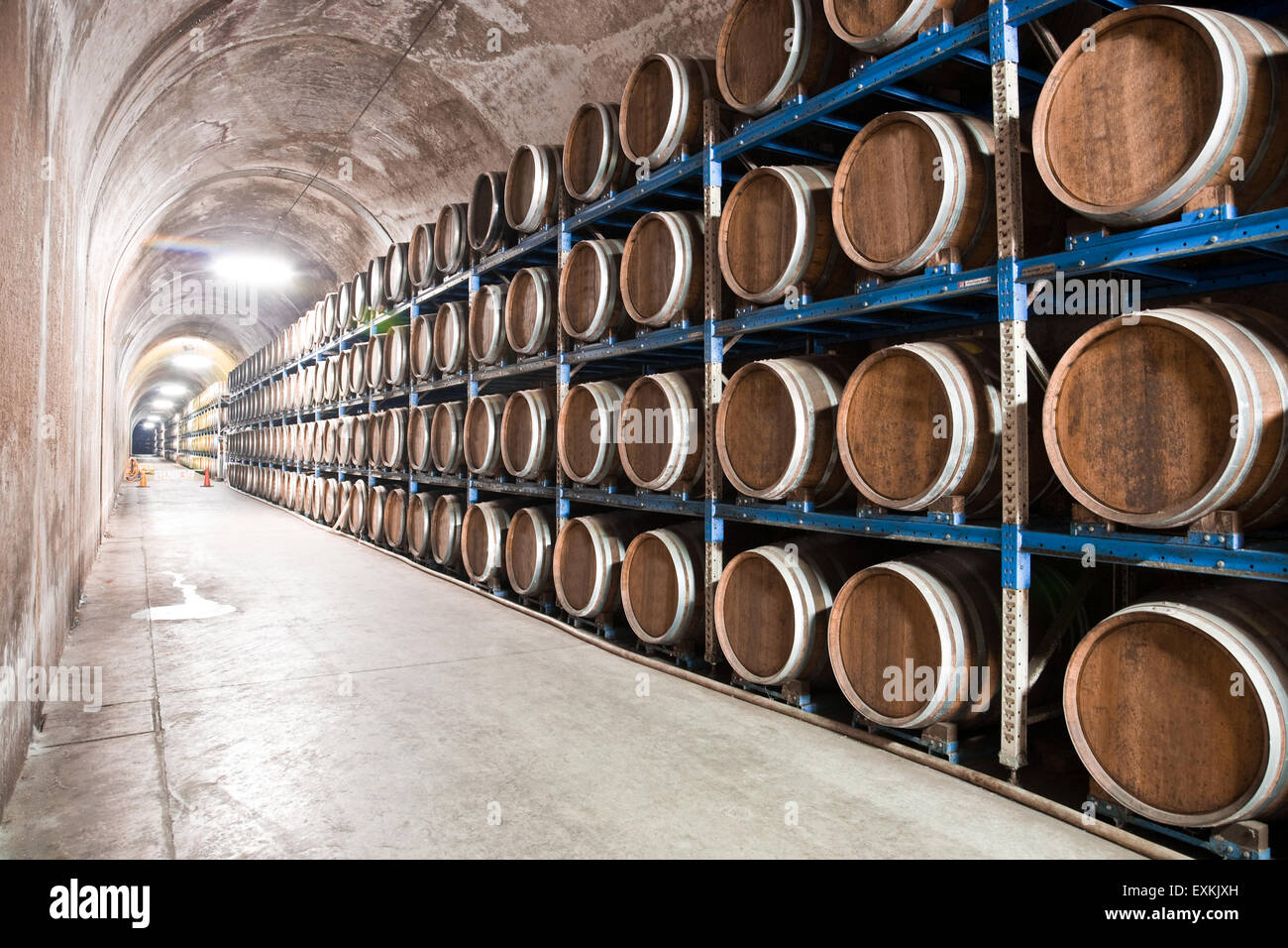 Underground wine cellar Stock Photo