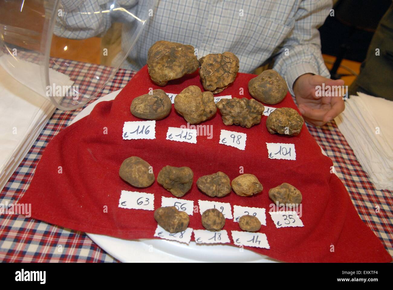 the truffle market in Alba, Piedmont region, Italy Stock Photo Alamy