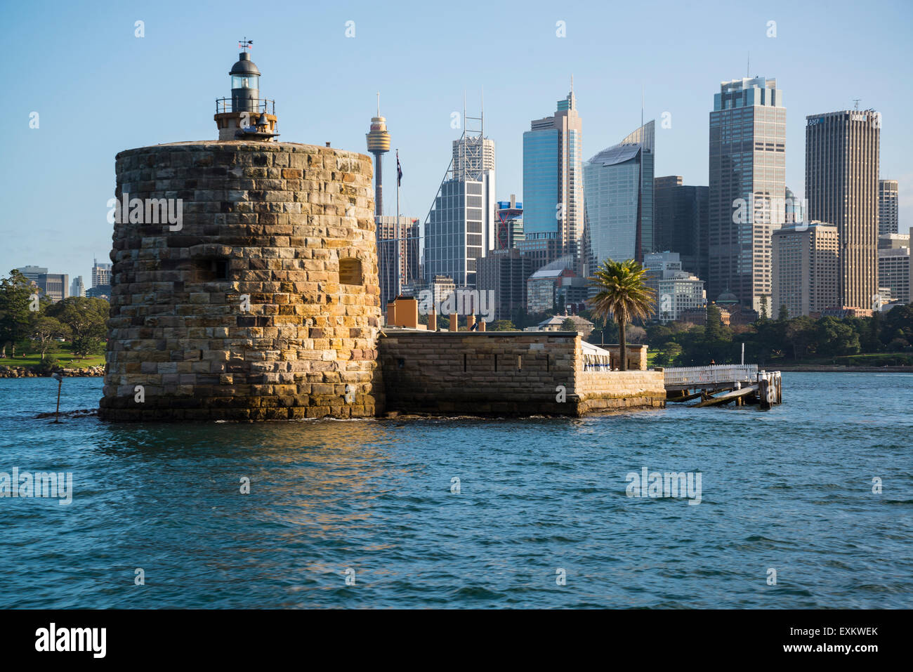 Fort Denison and CBD behind, Sydney, Australia Stock Photo
