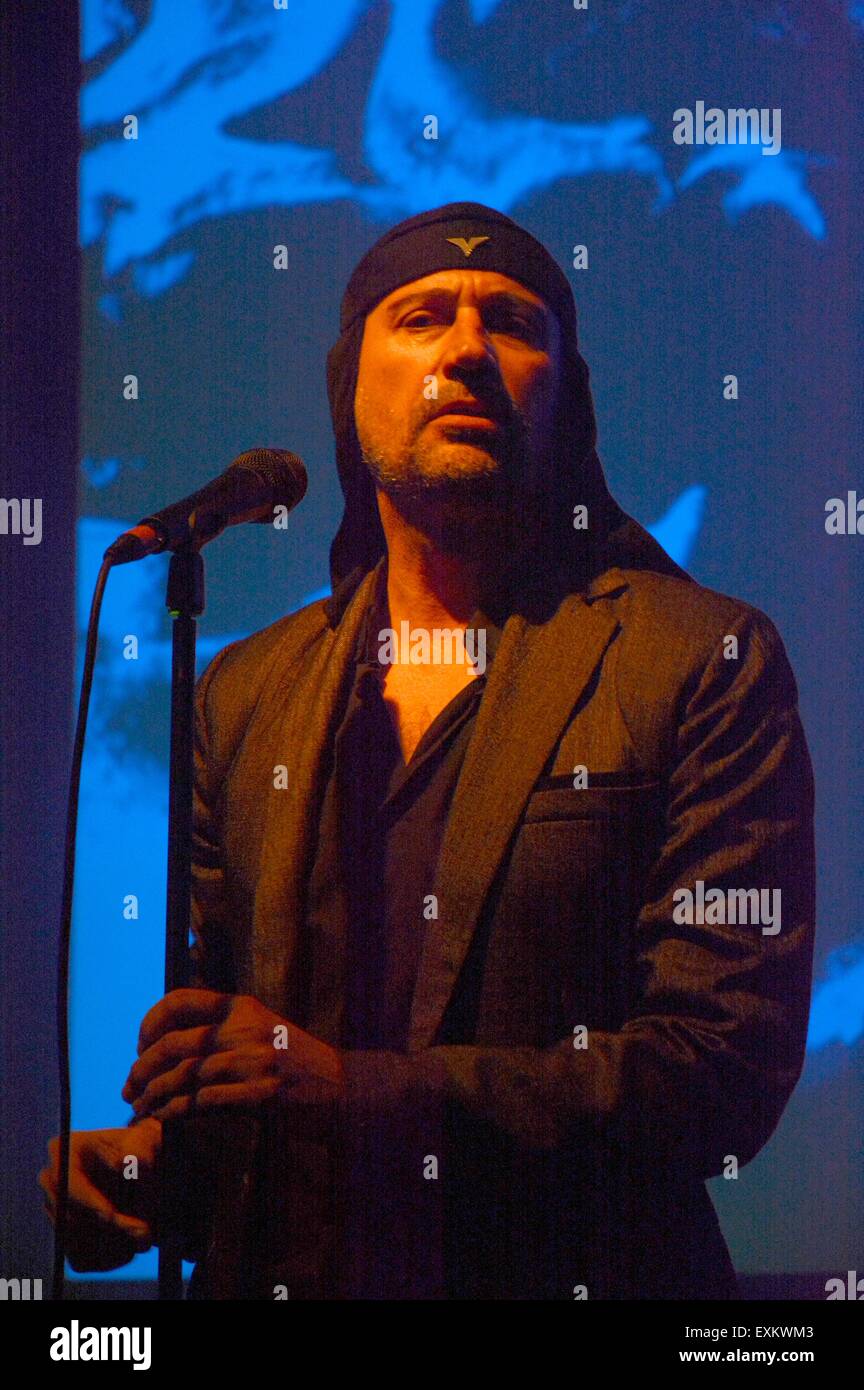 (File) Milan Fras from the band Laibach performs in Cologne on 14 March 2014. Stock Photo