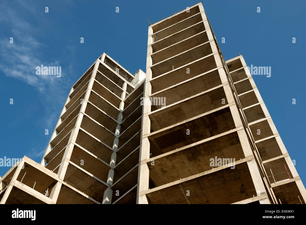 Partly constructed apartment block know locally as The Wine Rack, Ipswich, Suffolk, UK. Stock Photo