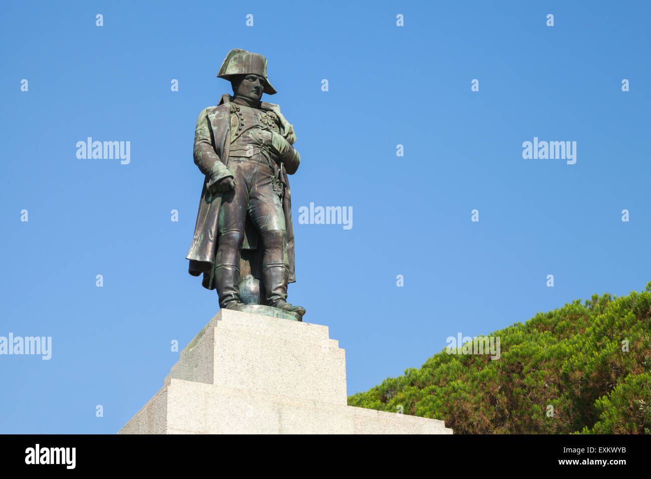 Statue of Napoleon Bonaparte as First imperator of France, Ajaccio, Corsica Stock Photo