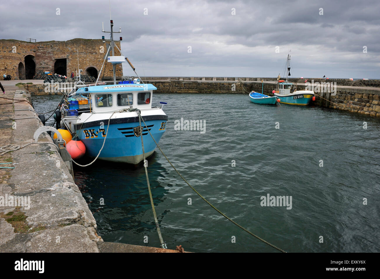 beadnell harbour northumberland Stock Photo