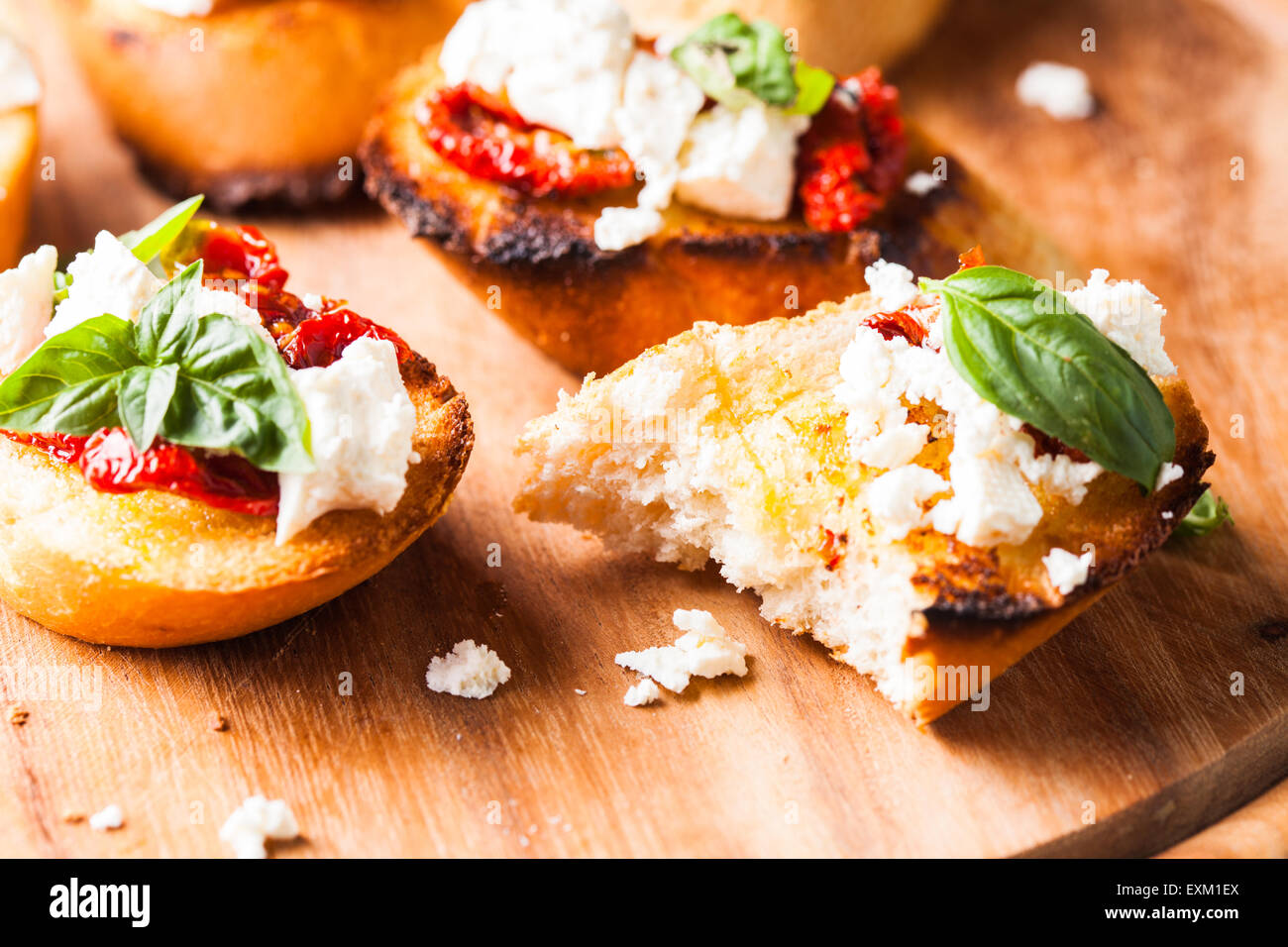 Bruschetta with sundried tomatoes Stock Photo Alamy