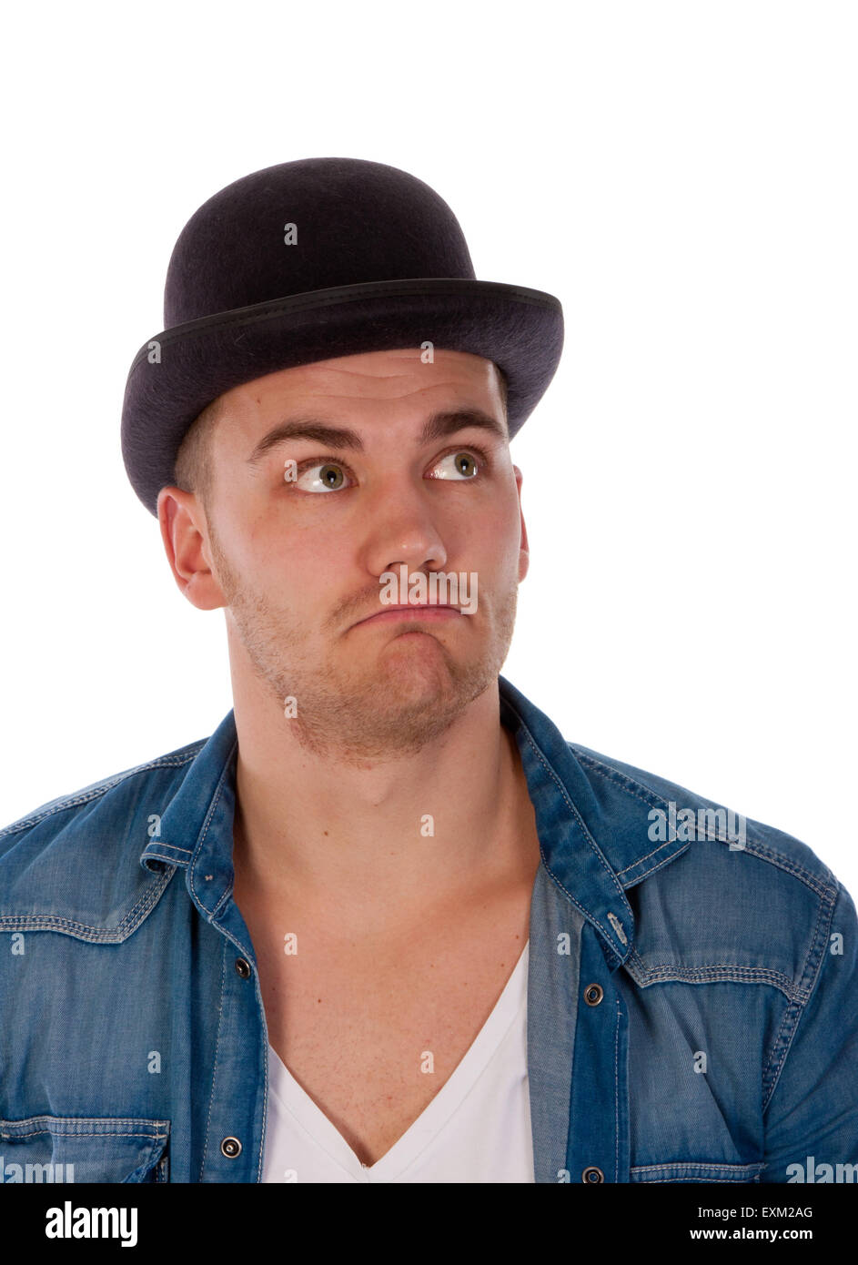 Bowler hat man mustache hires stock photography and images Alamy