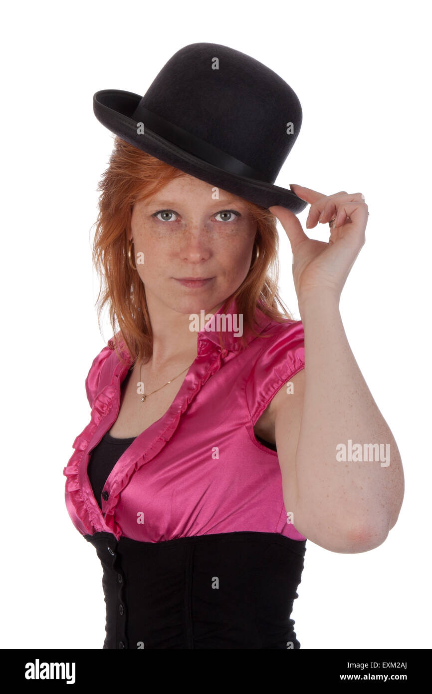 Girl woman bowler hat hi-res stock photography and images - Alamy