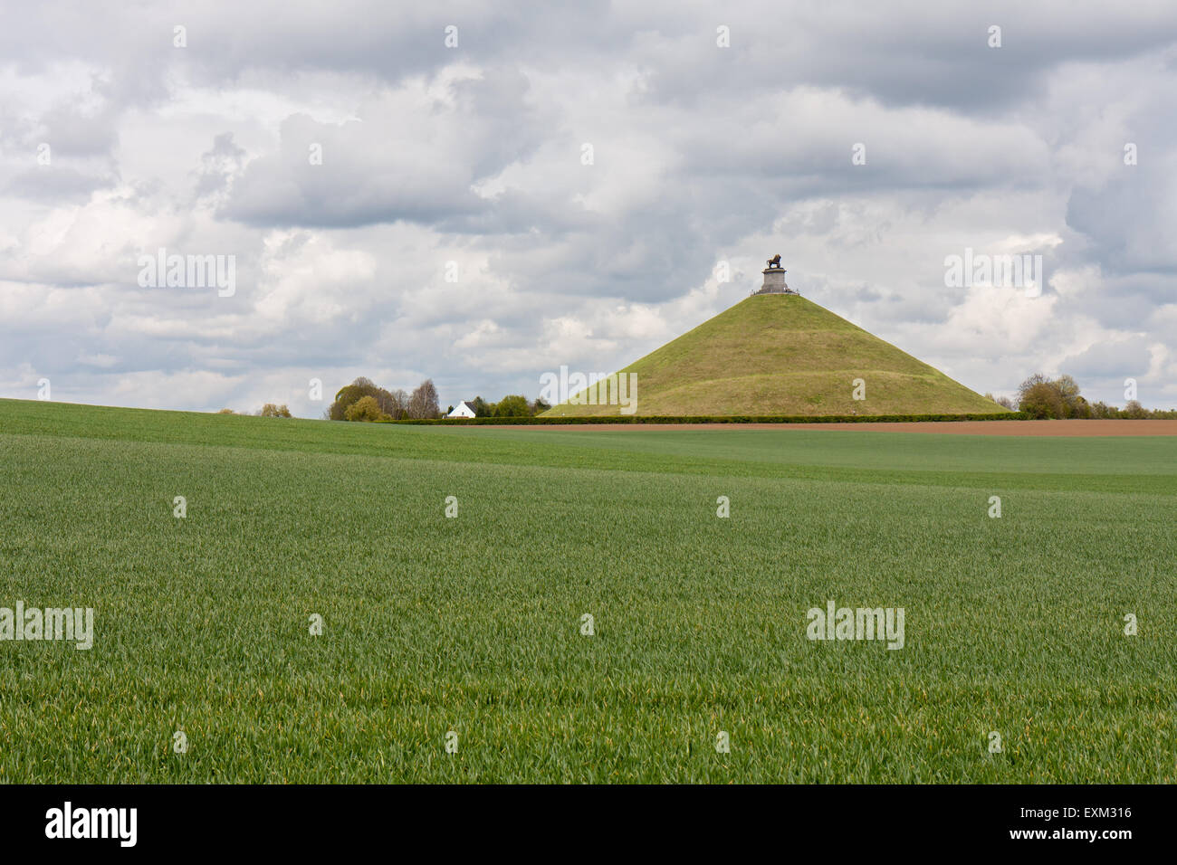 Lion's Mound, Monument raised on the battlefield of Waterloo where Napoleon was defeated, Belgium Stock Photo