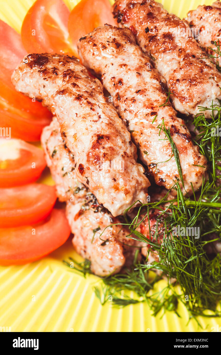 minced meat kebab Stock Photo Alamy