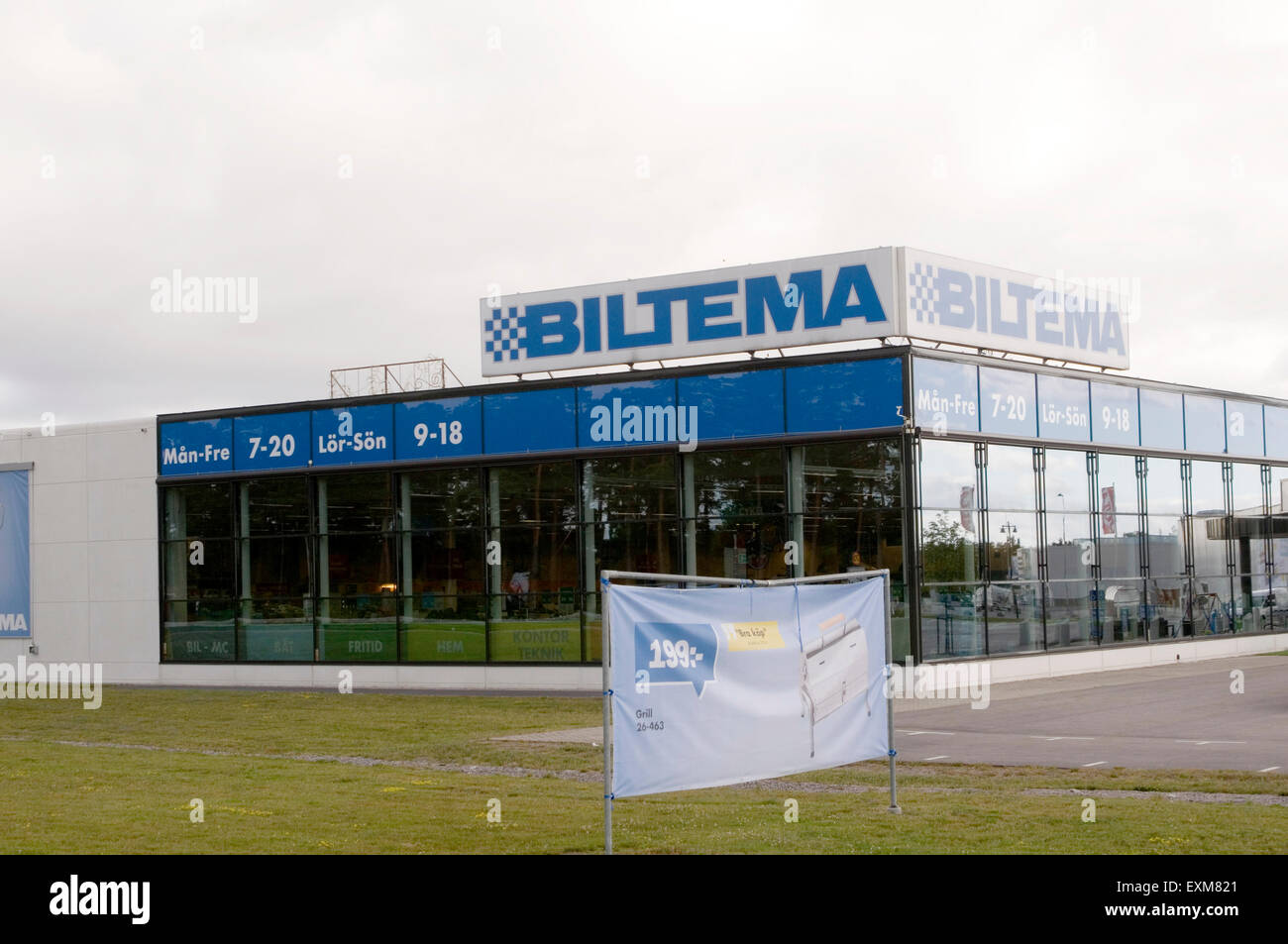 biltema tools car supplies leisure products sweden swedish parts branch  shop retailer retailing parts Stock Photo - Alamy