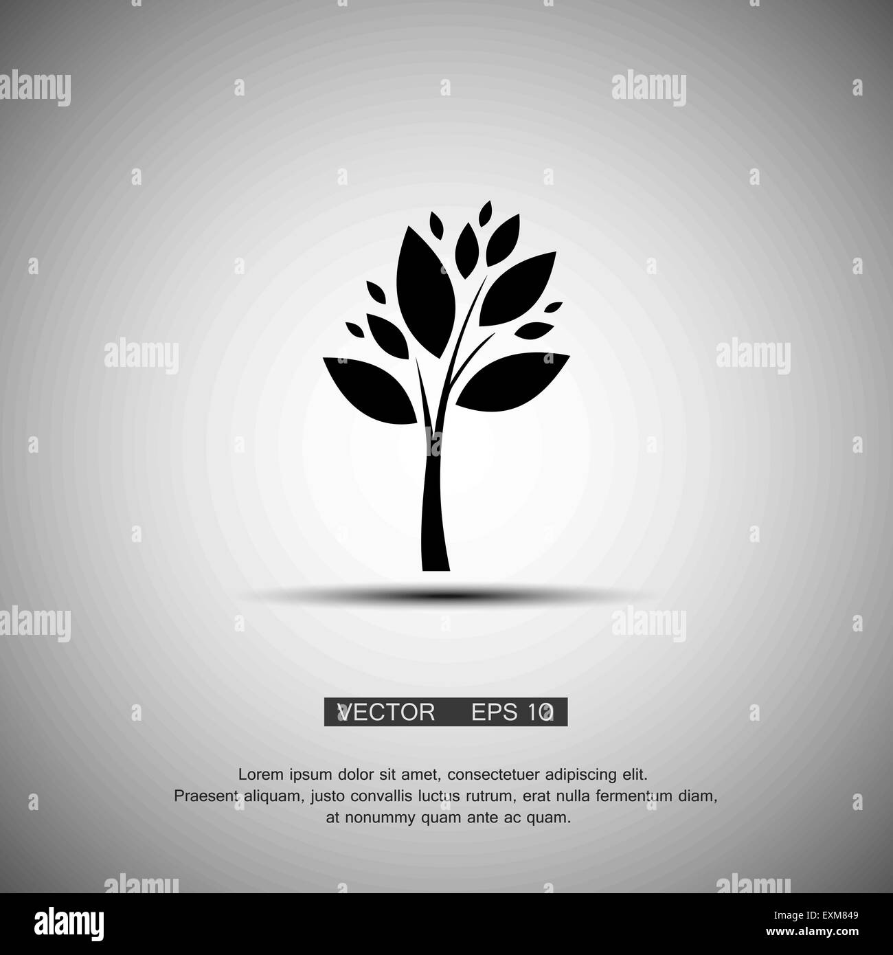 black tree silhouette isolated on white background, vector Stock Vector ...