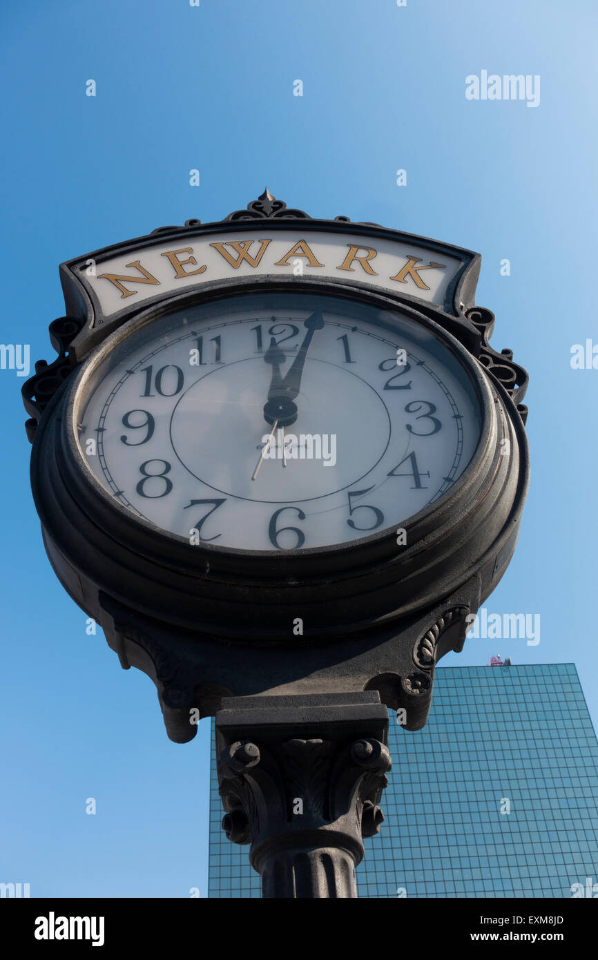street clock in Newark NJ Stock Photo