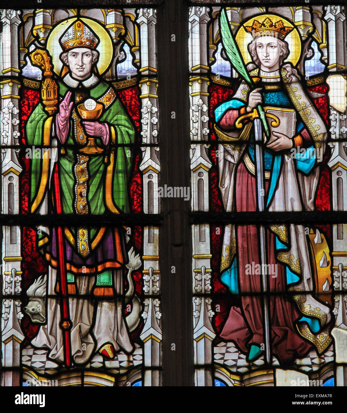 Female saints stained glass hi-res stock photography and images - Alamy