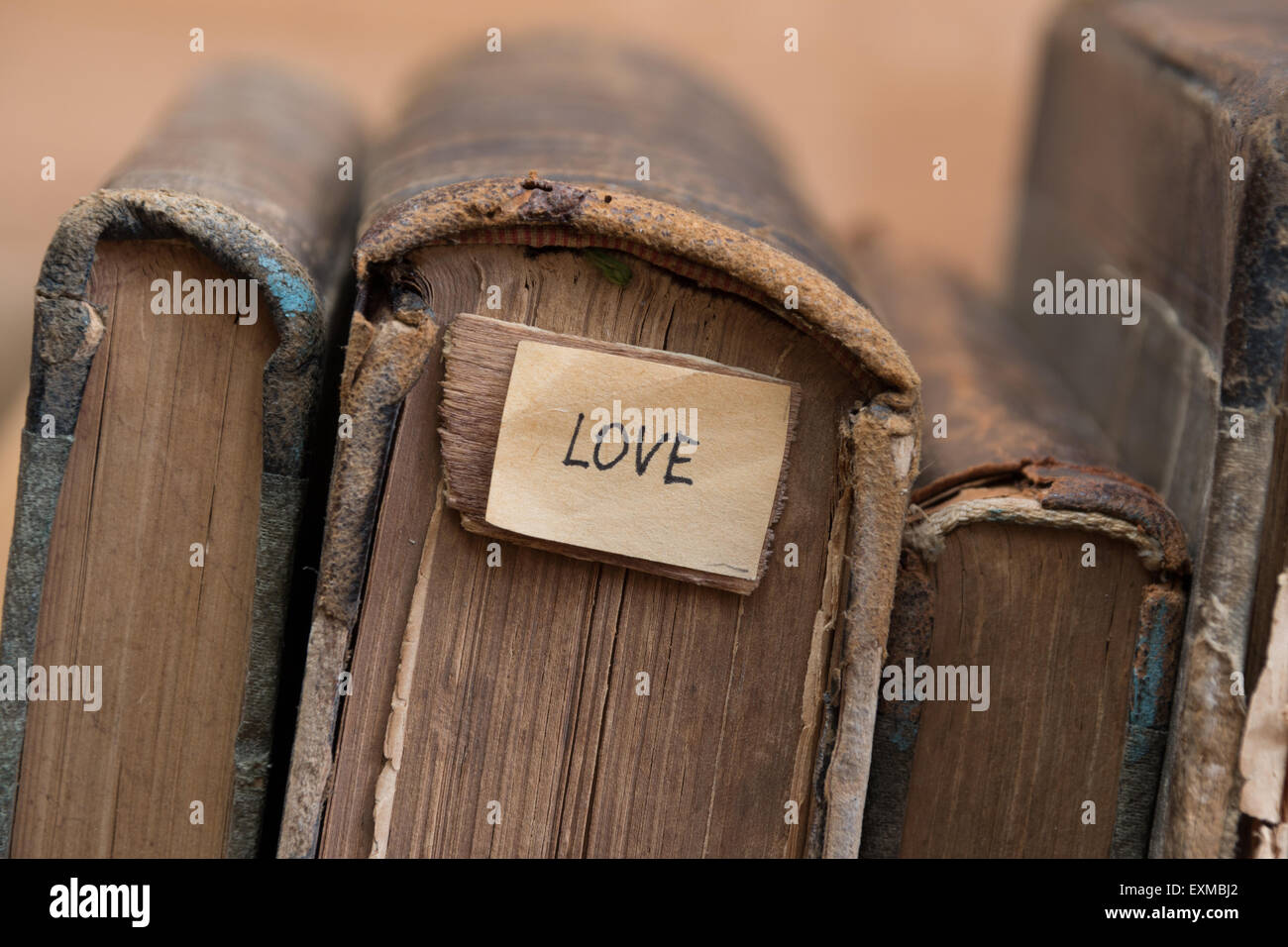 label Love and books. Learn, study idea Stock Photo