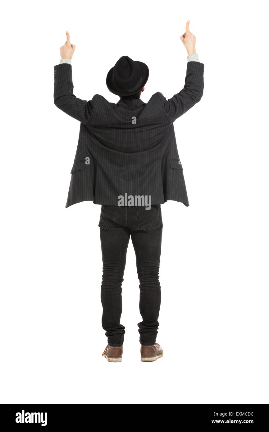Young man with a hat isolated over white background Stock Photo - Alamy