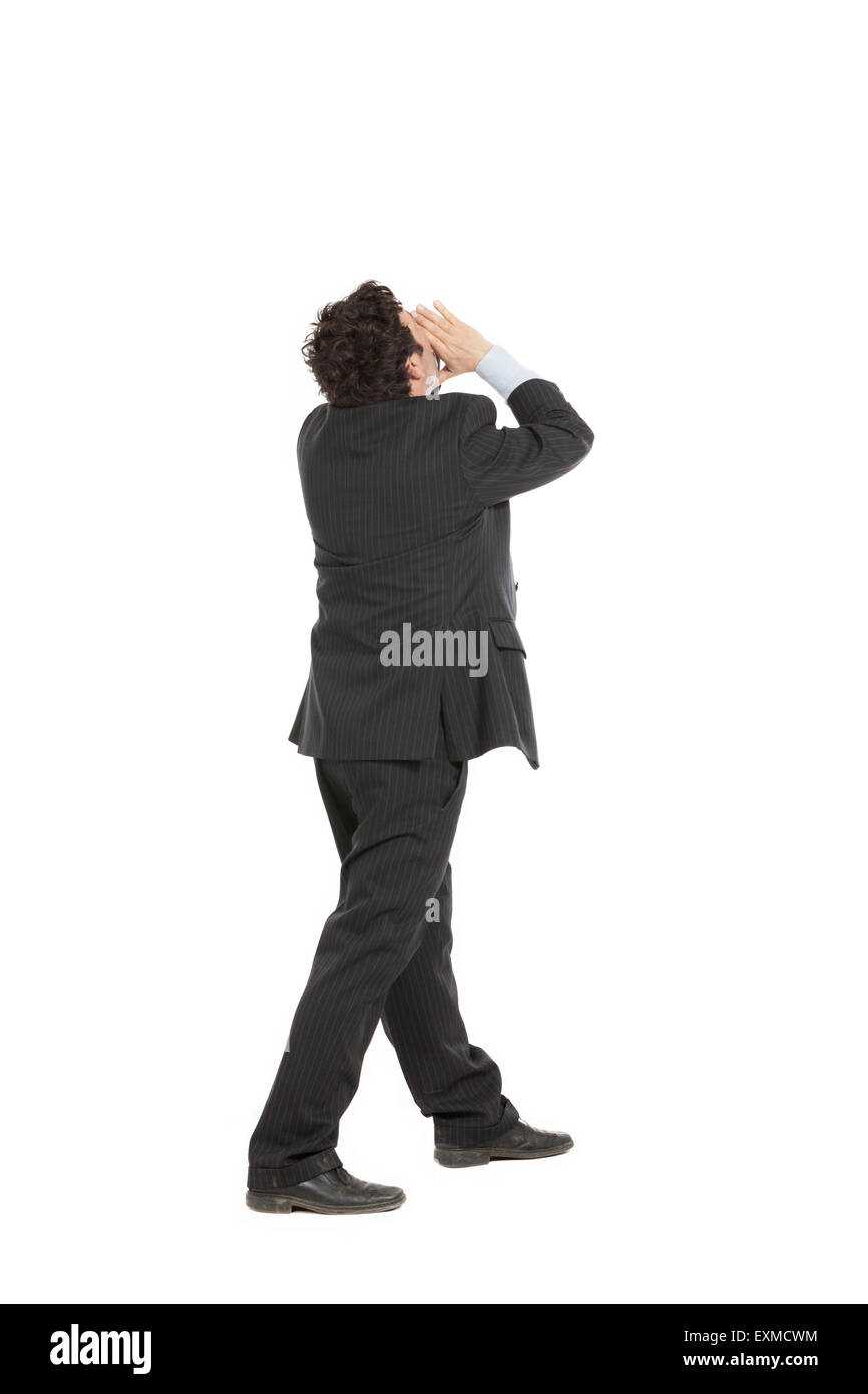 portrait of man with suit, isolated over white background Stock Photo ...