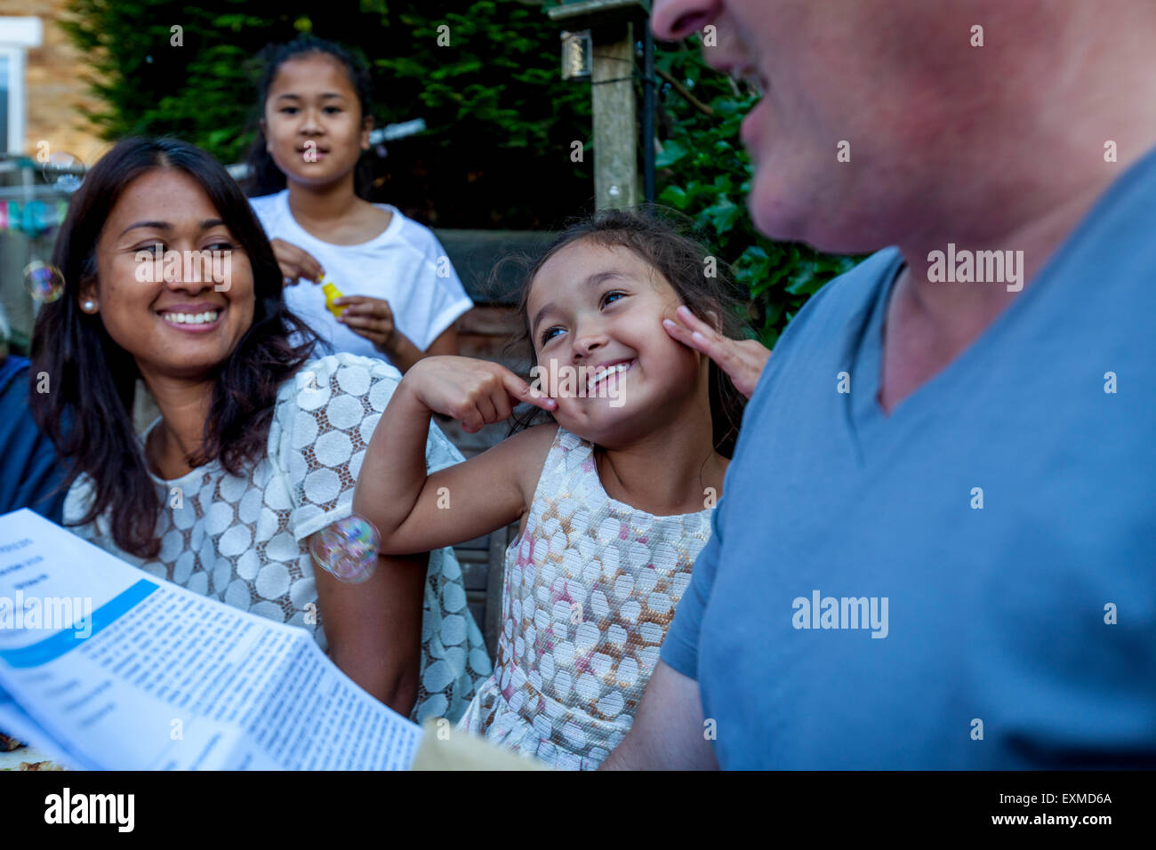 An Anglo-Thai Family, Sussex, UK Stock Photo