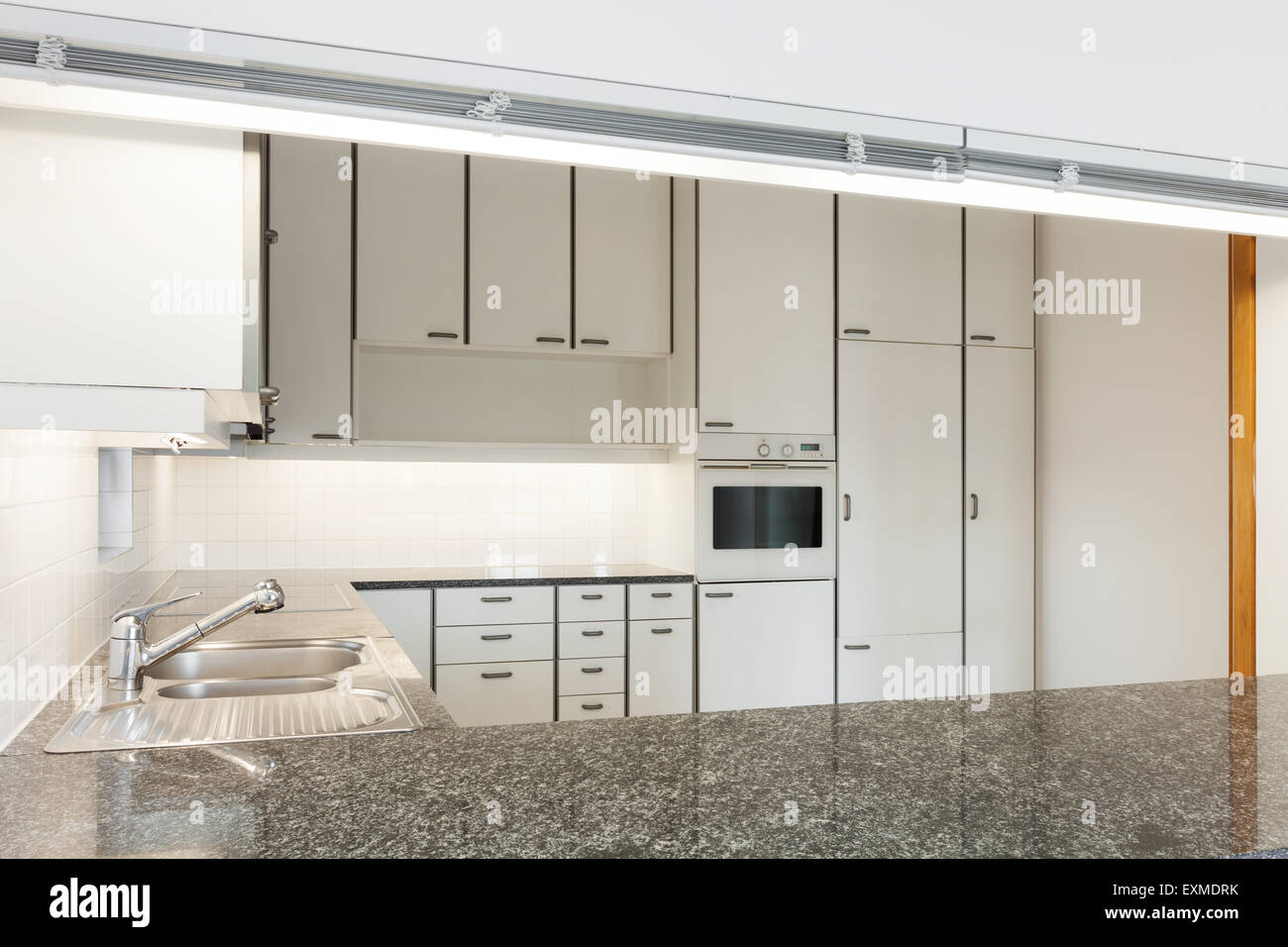 Architecture, Interiors of empty apartment, domestic kitchen Stock ...