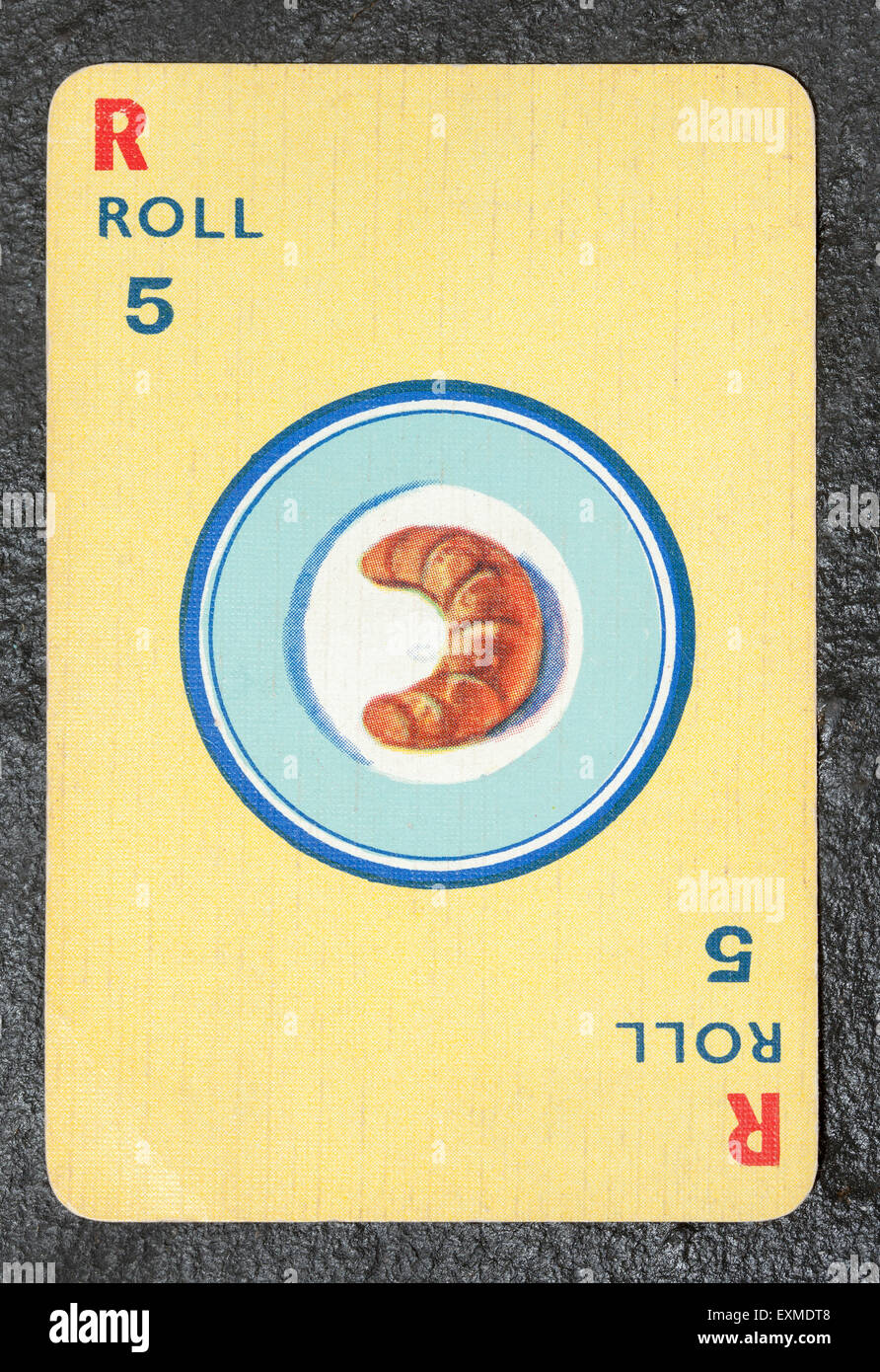 Vintage Menuette Food Playing Card - Bread Roll Stock Photo