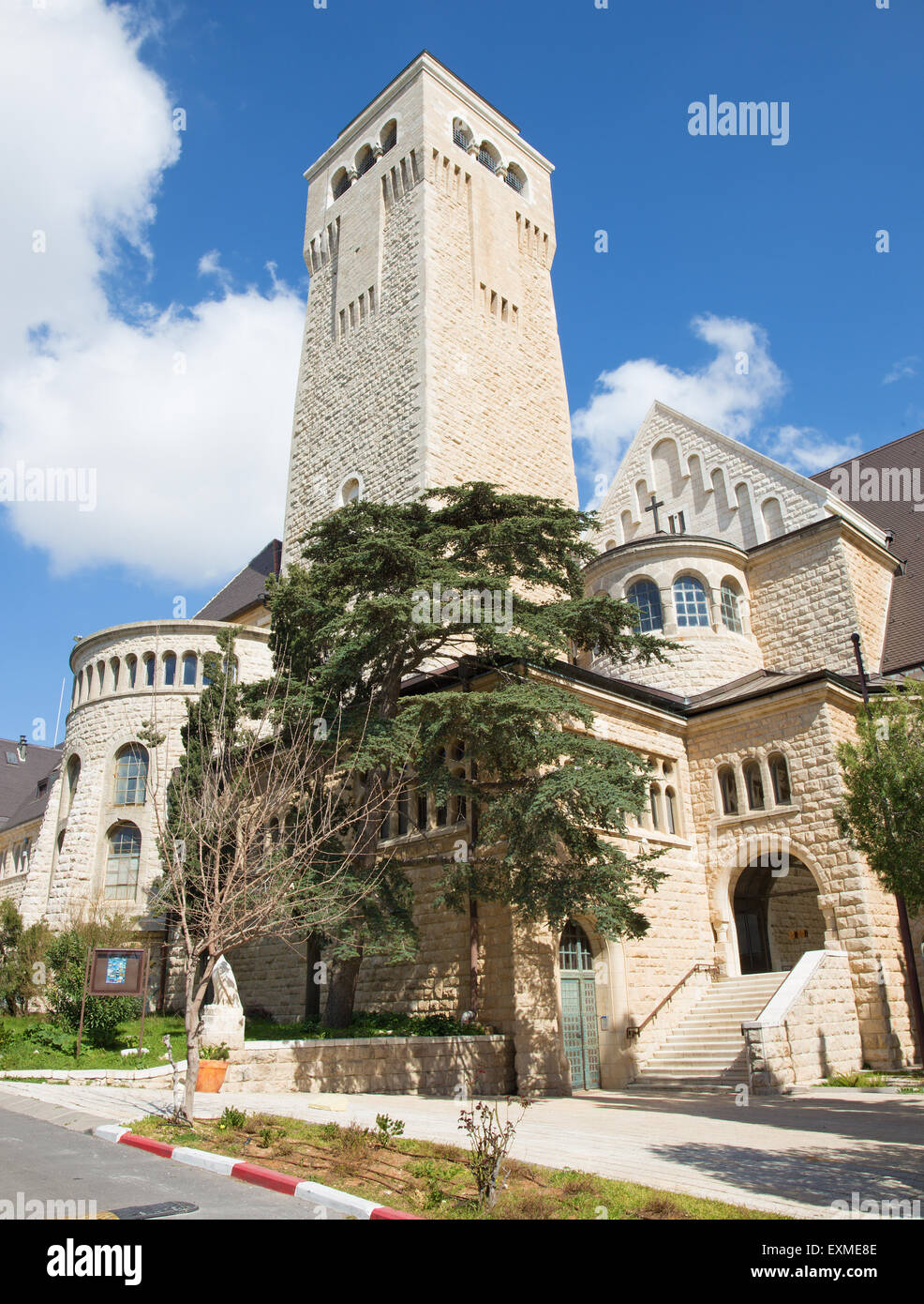 Jerusalem - Evangelical Lutheran Church of Ascension on The Mount of Olives. Stock Photo