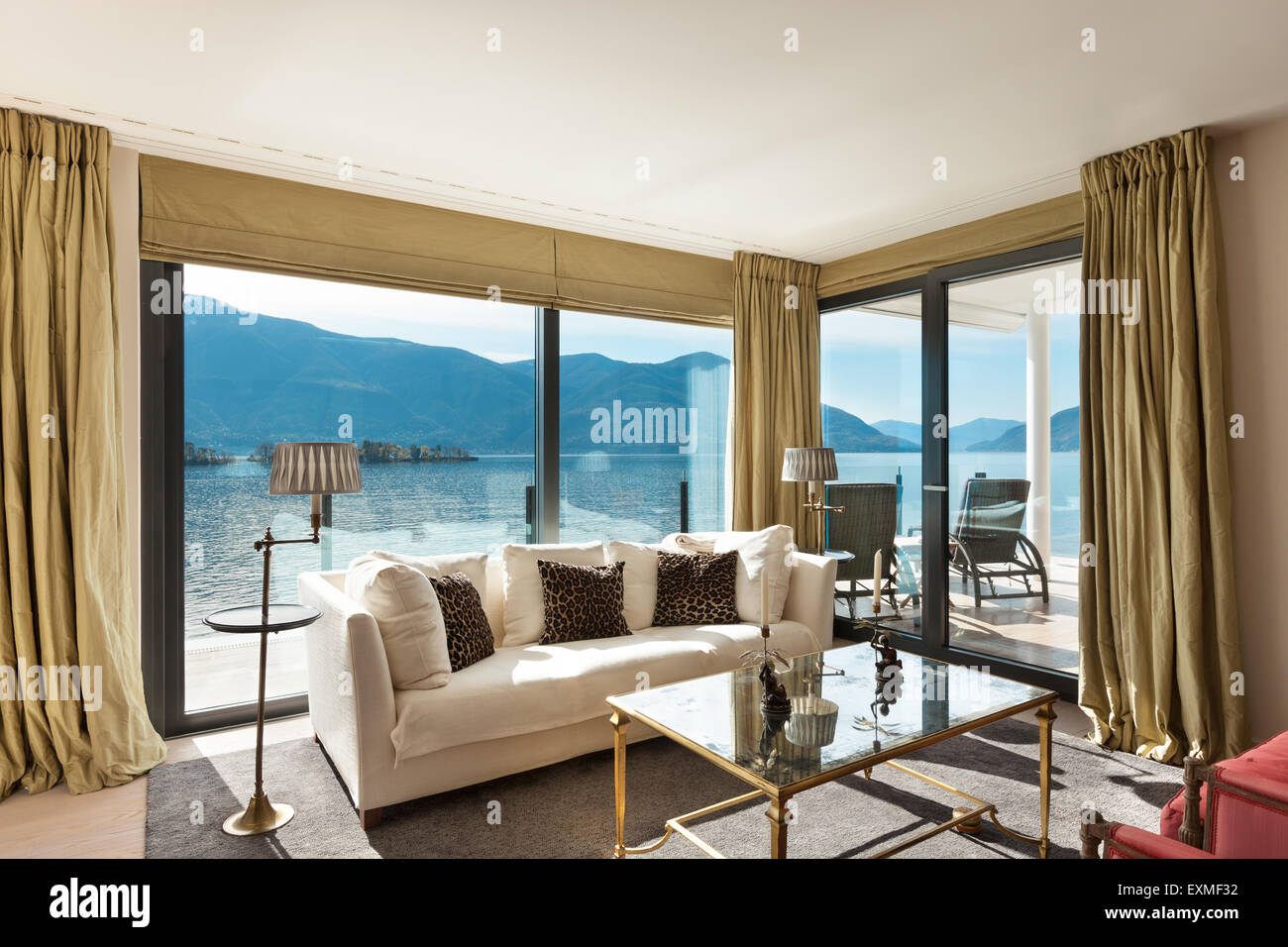 Picture of modern architecture, Interior, beautiful penthouse, living room Stock ...