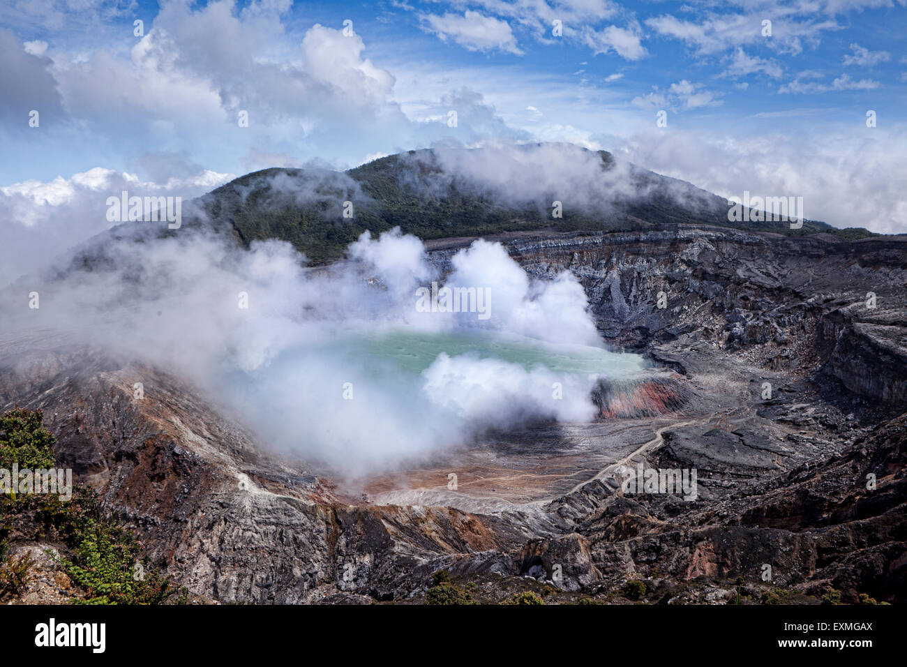 Poas Volcano in Costa Rica, Central America Stock Photo