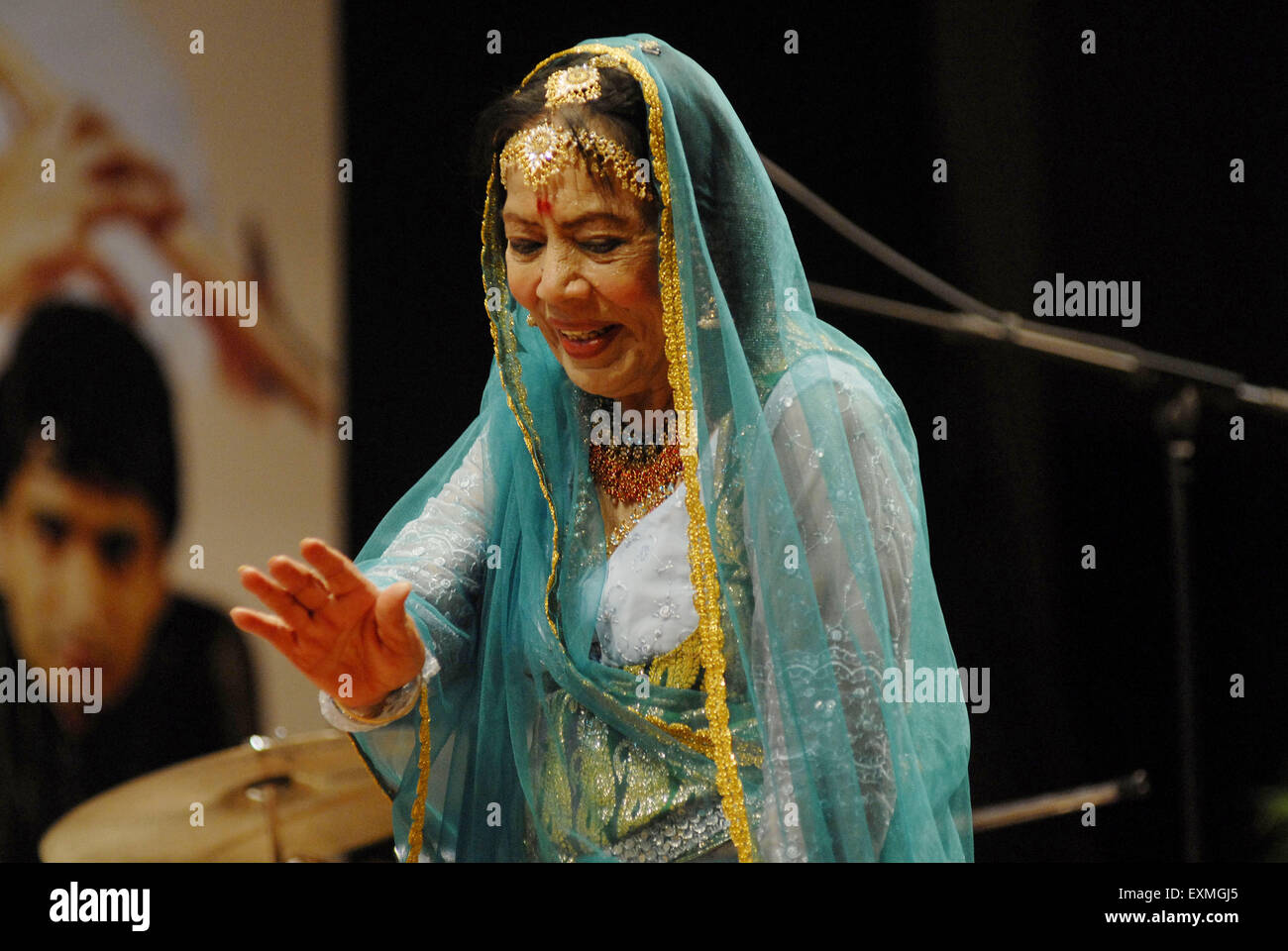 Kathak classical dancer Sitara Devi performs at Shanmukhananda Hall in Bombay now Mumbai ; Maharashtra ; India NO MR Stock Photo